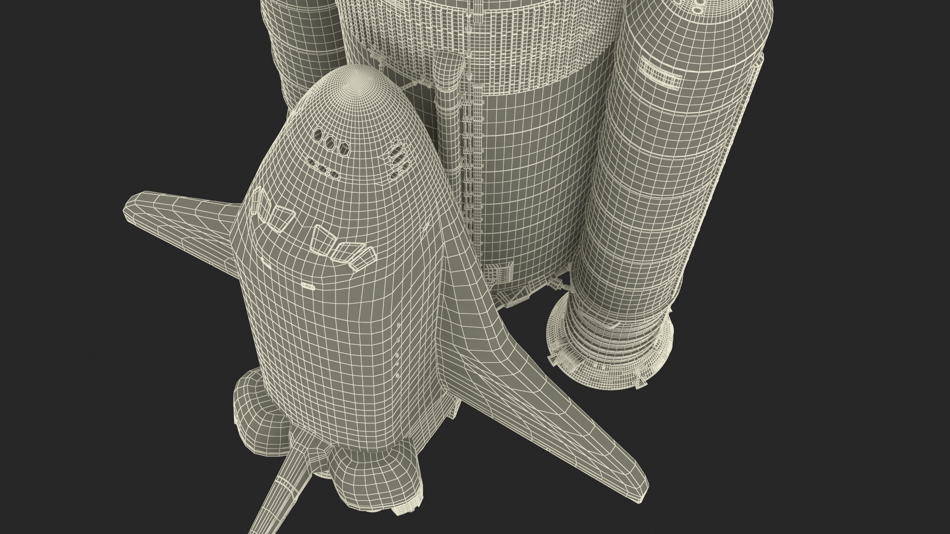 3D Space Shuttle with External Tank and Solid Rocket Boosters model