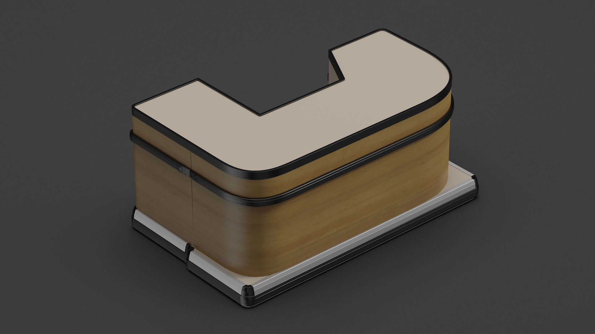 3D Store Checkout Counter Light Wood model