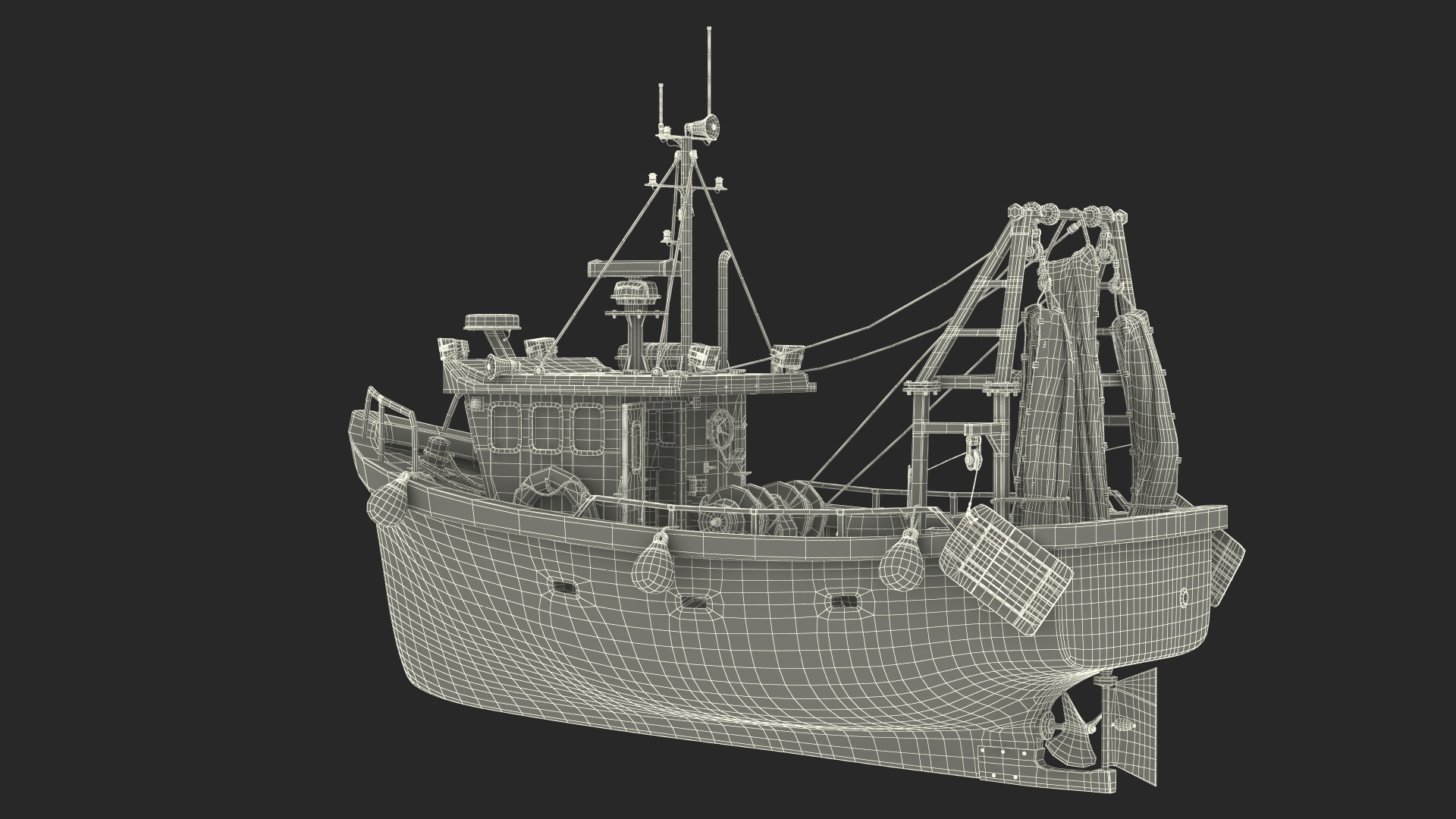 Old Cygnus GM28-38 Small Fishing Vessel 3D model