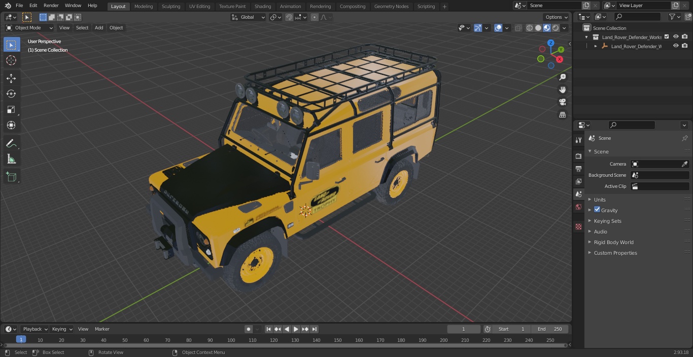 Land Rover Defender Works V8 Trophy Clean Simple Interior 3D