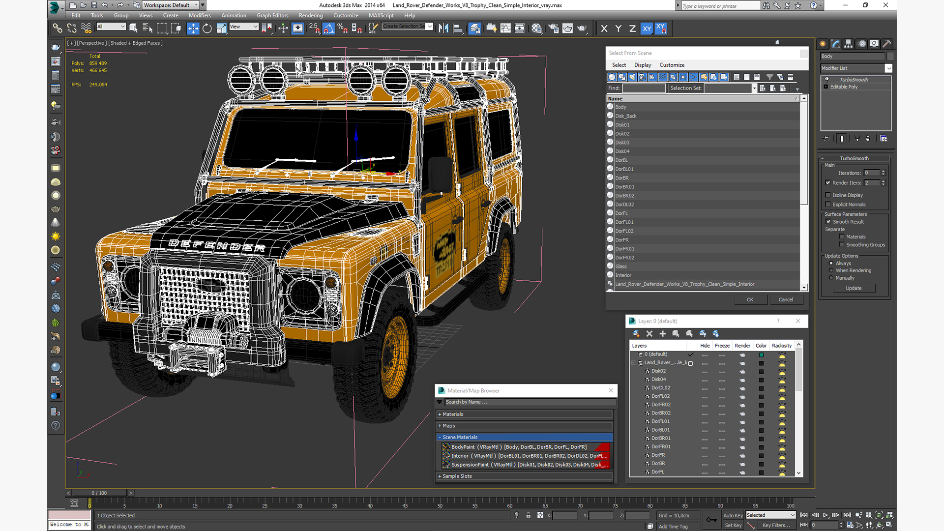 Land Rover Defender Works V8 Trophy Clean Simple Interior 3D