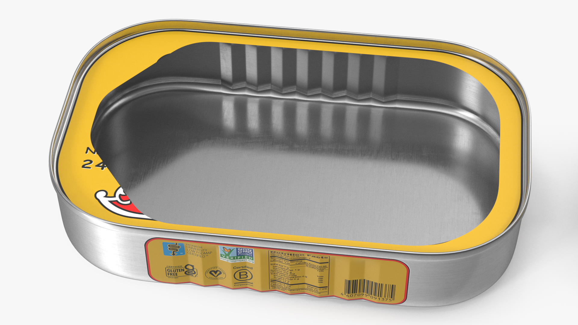 3D model Open Pull Ring Sardine Tin Can