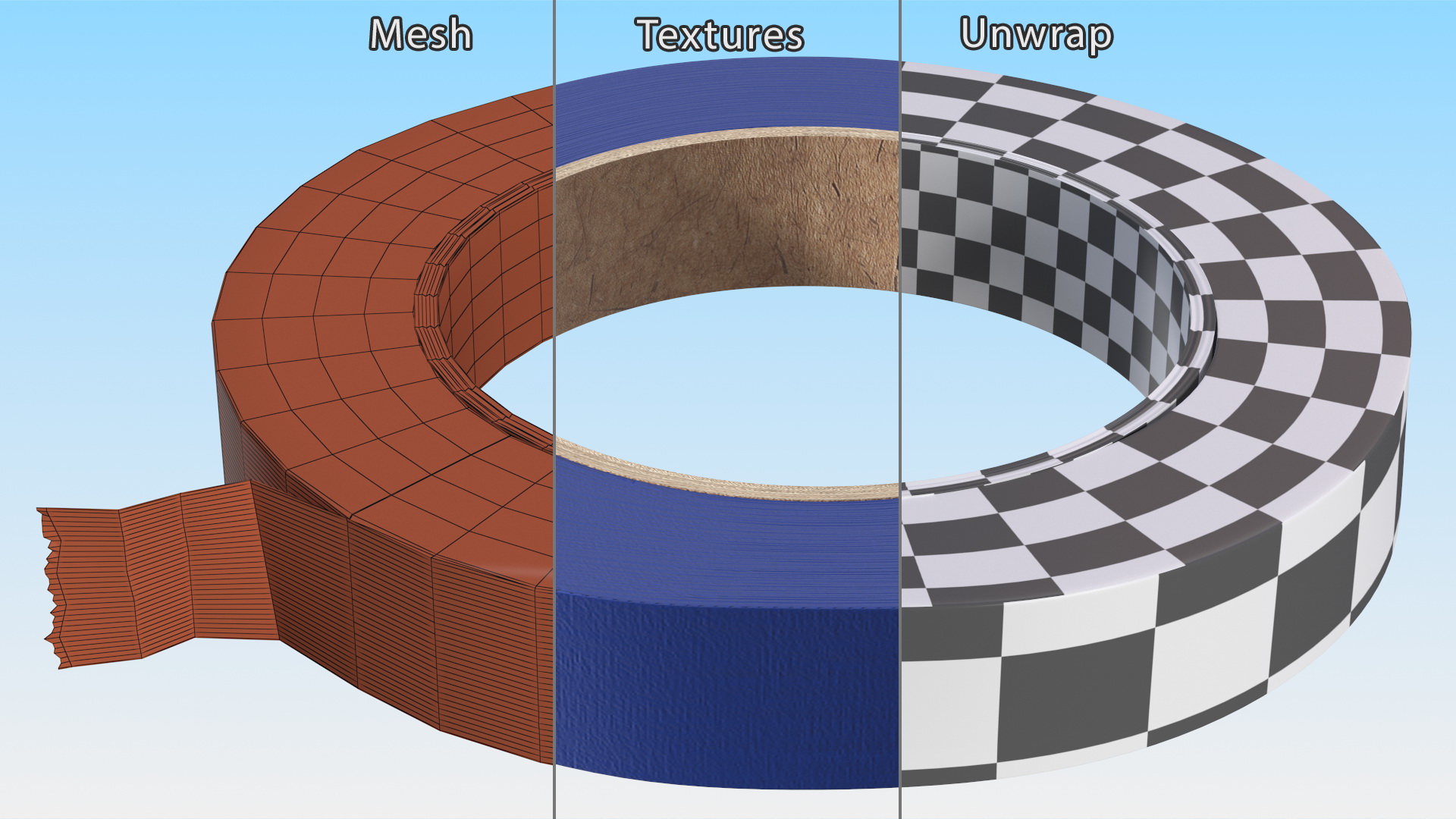 3D Painters Tape Blue model