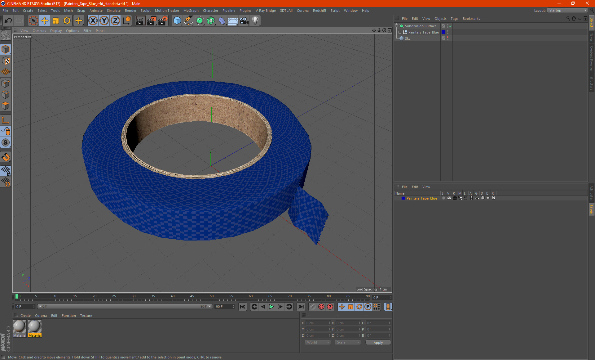 3D Painters Tape Blue model
