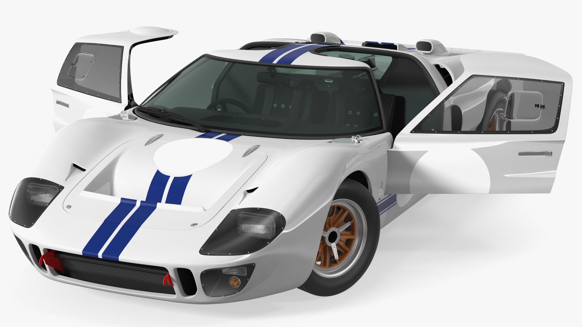 3D Classic Racing Car White Rigged