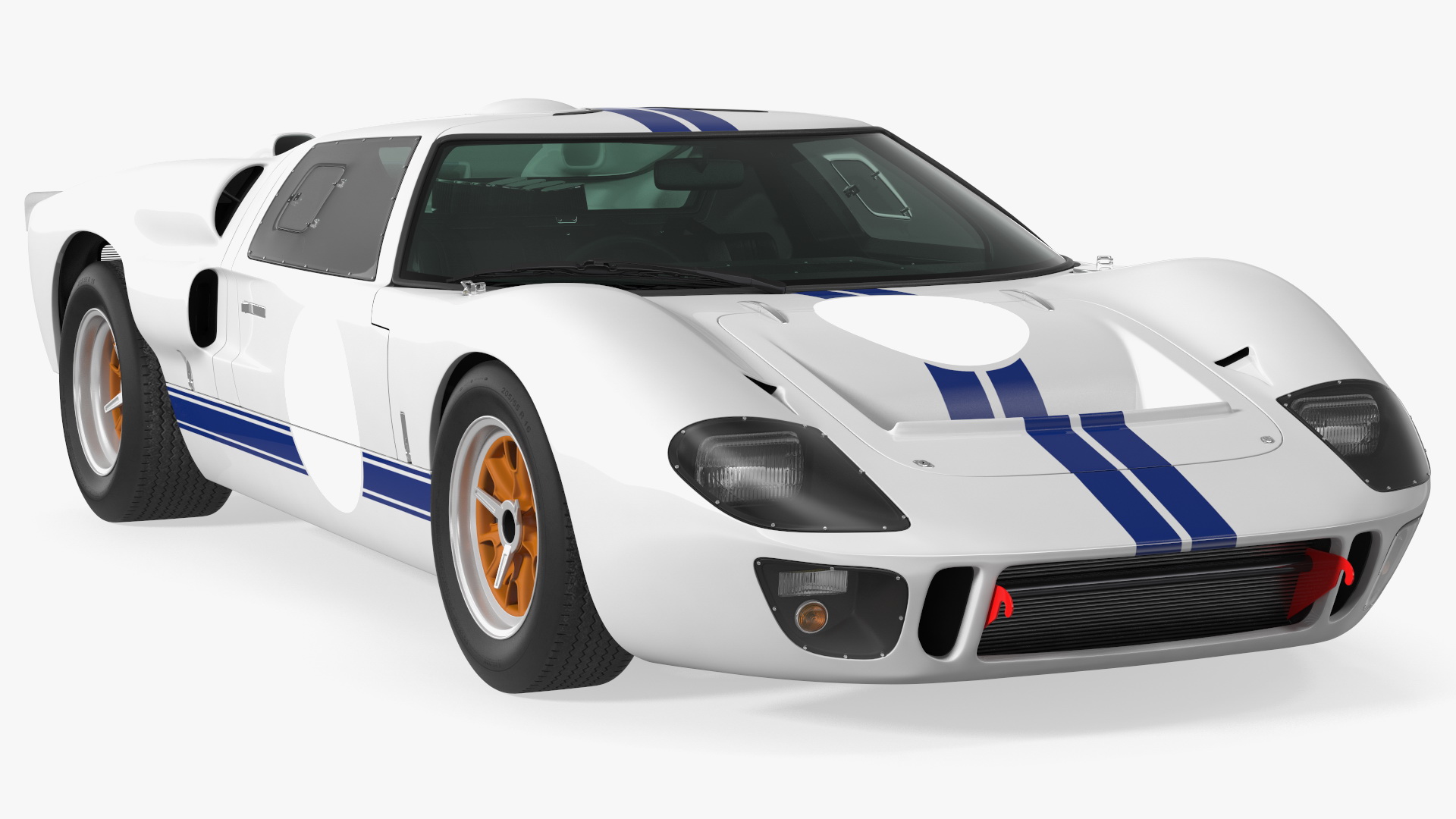 3D Classic Racing Car White Rigged