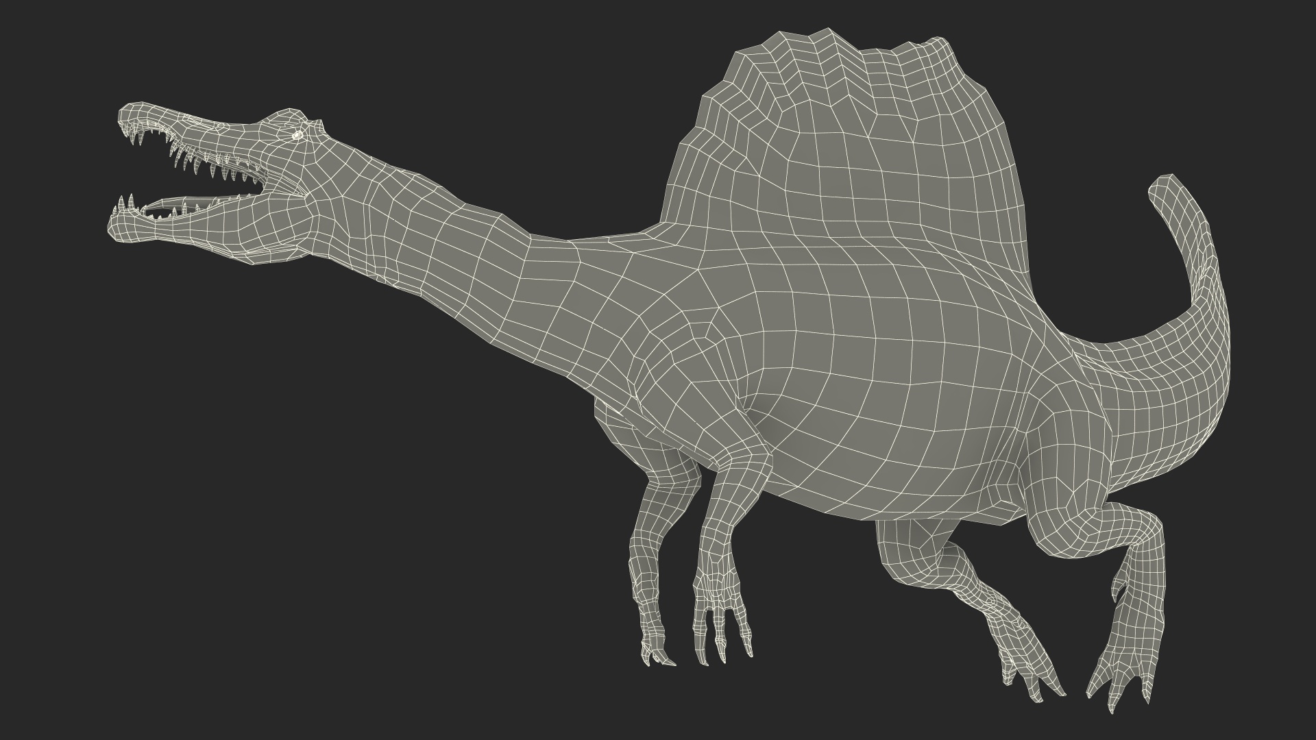 3D model Dinosaur Spinosaurus Green Swimming Pose