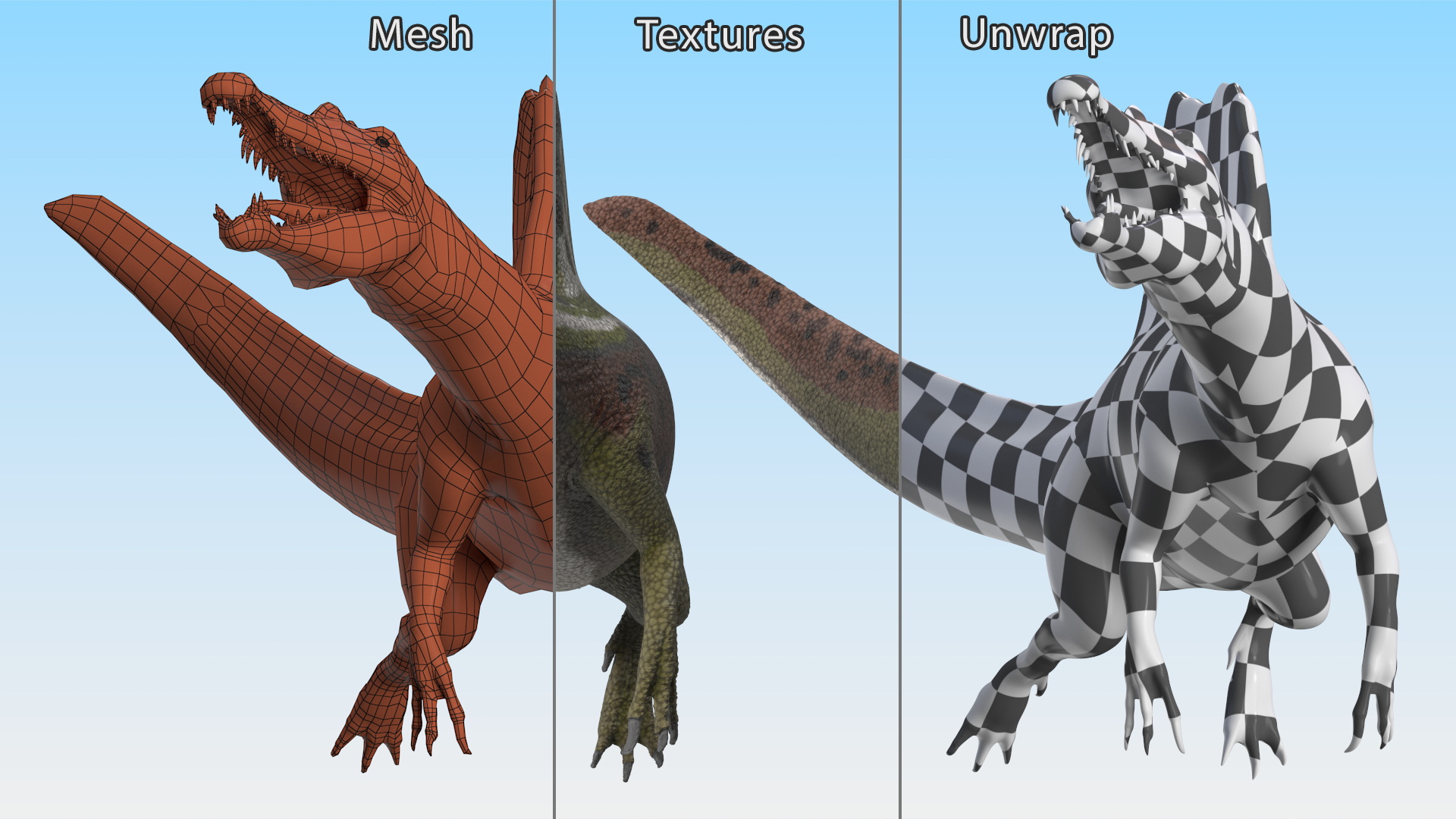 3D model Dinosaur Spinosaurus Green Swimming Pose