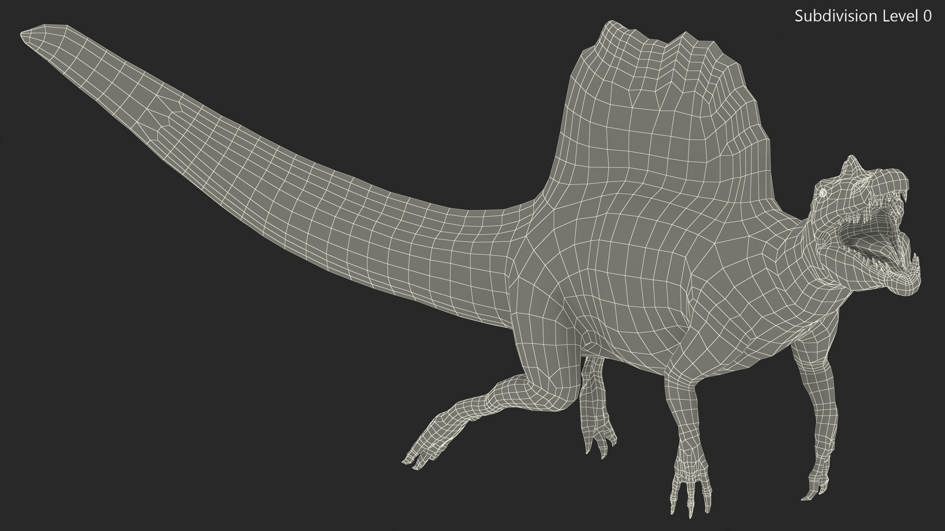 3D model Dinosaur Spinosaurus Green Swimming Pose