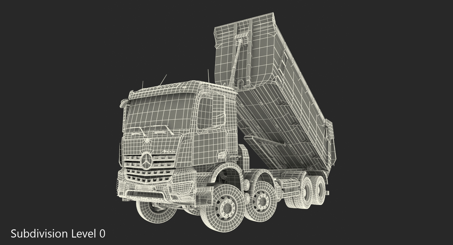 3D Mercedes Benz Arocs 8X8 Dump Truck Rigged