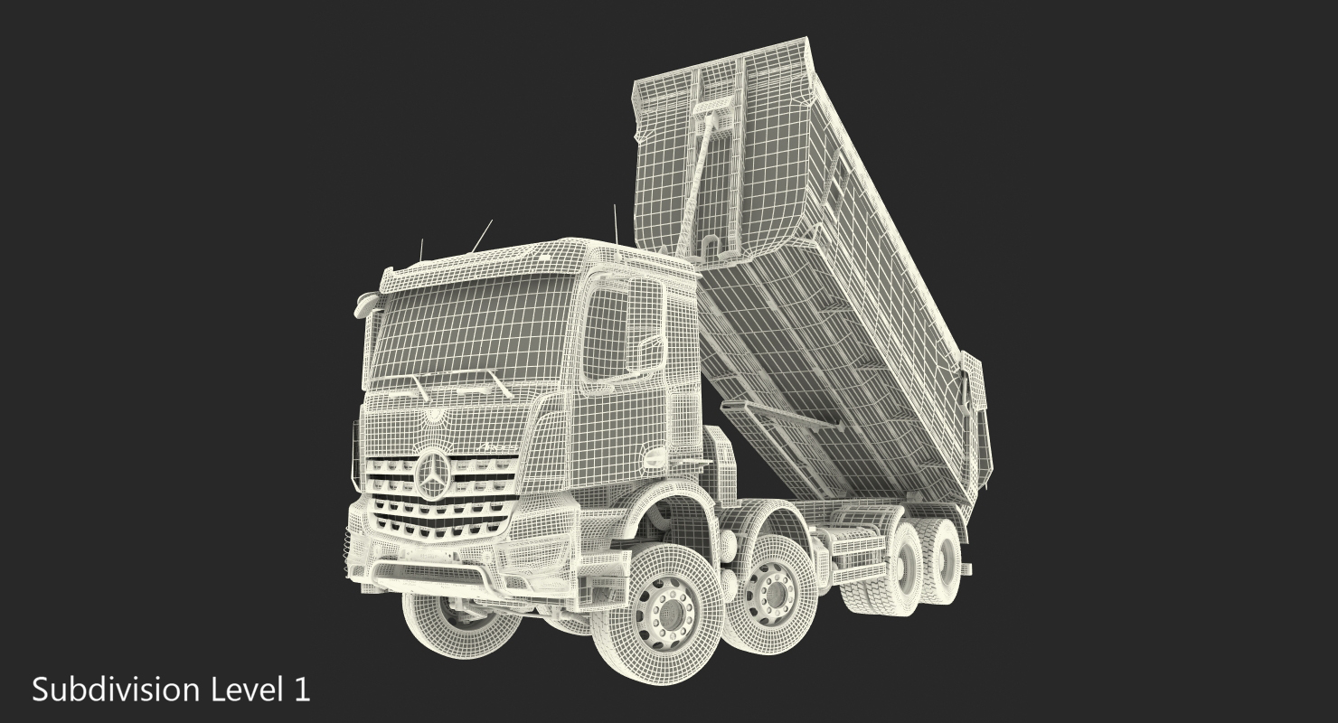 3D Mercedes Benz Arocs 8X8 Dump Truck Rigged