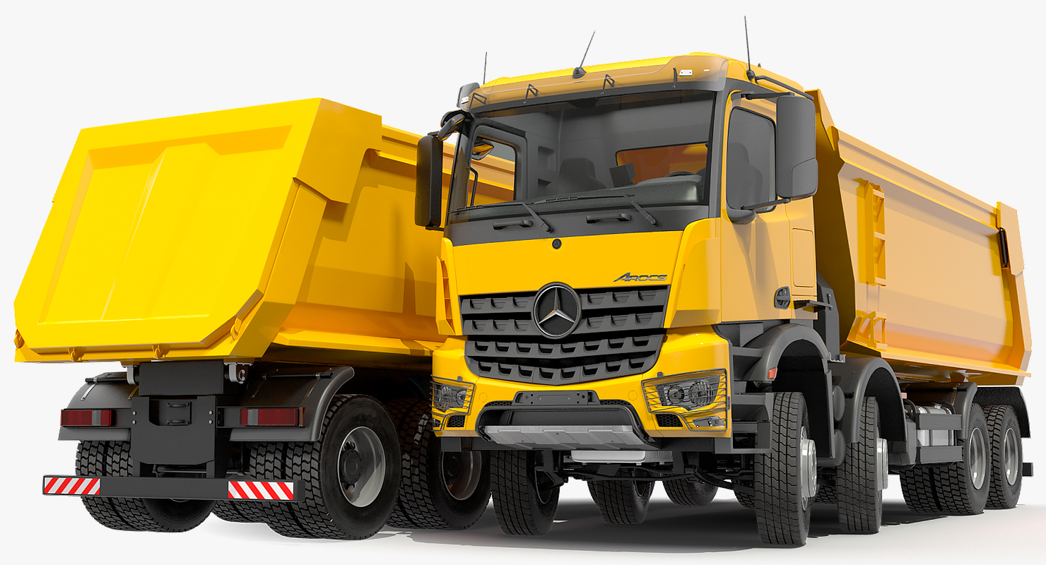 3D Mercedes Benz Arocs 8X8 Dump Truck Rigged