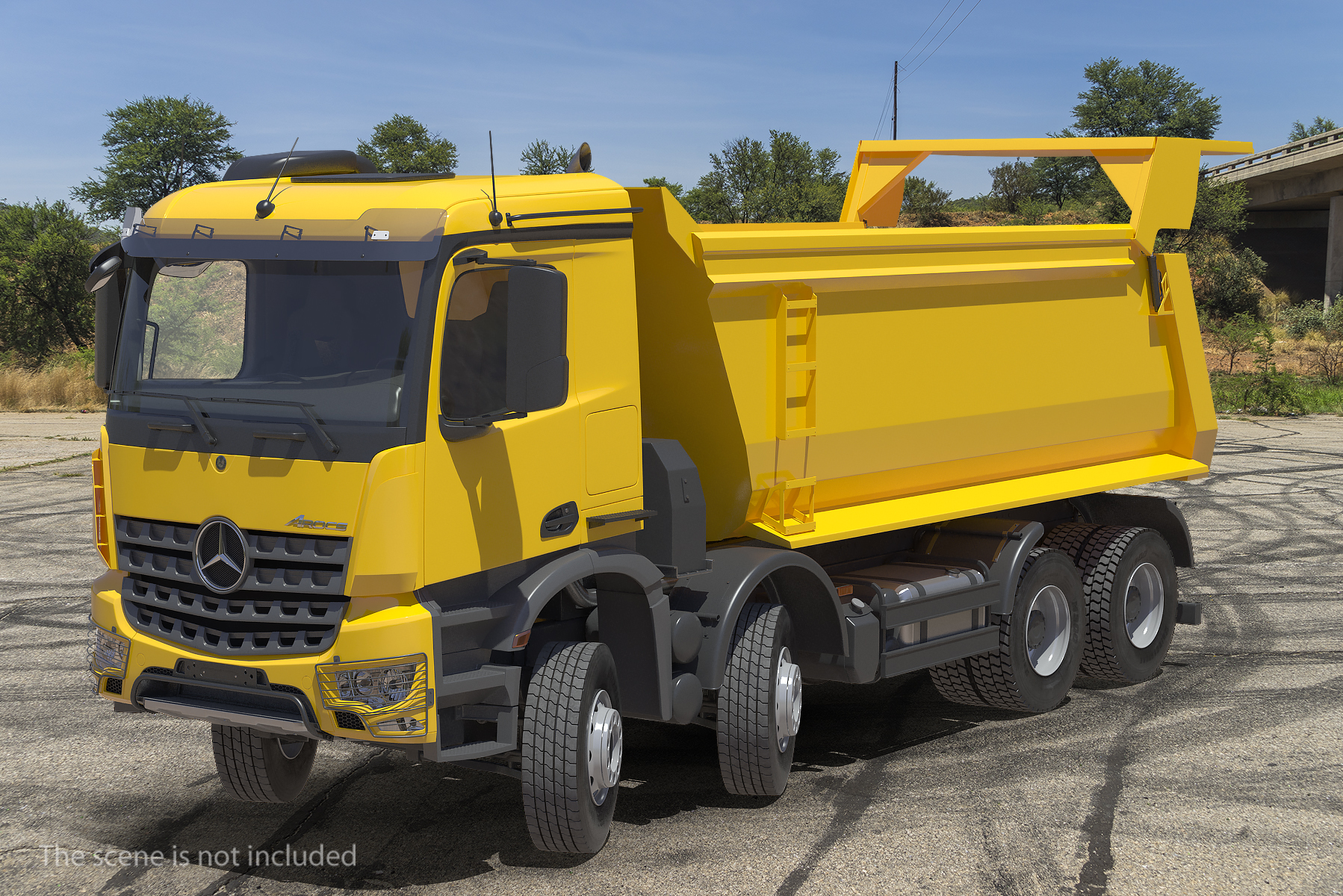 3D Mercedes Benz Arocs 8X8 Dump Truck Rigged