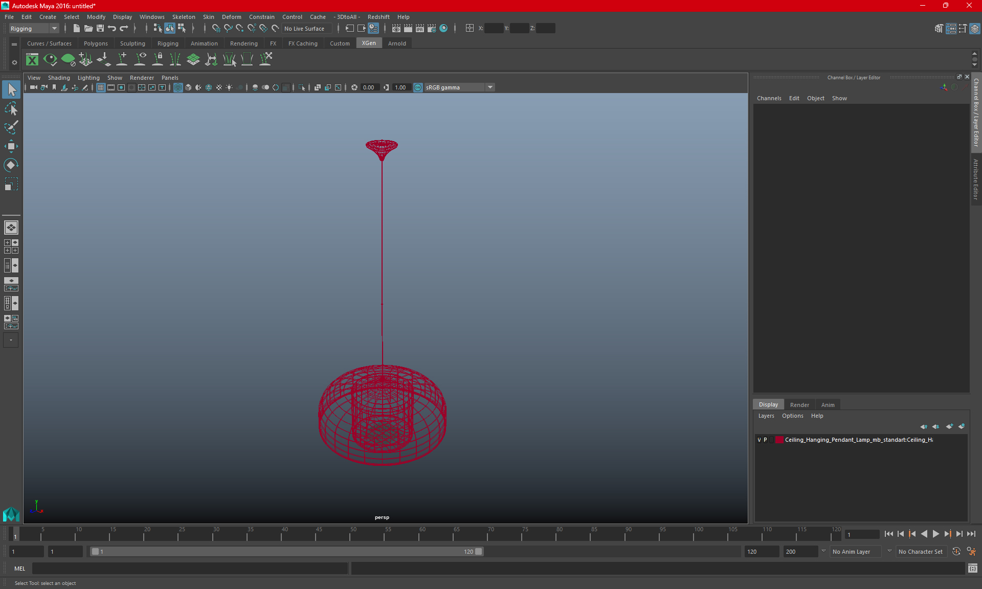 Modern Hanging Pendant Lamp 3D