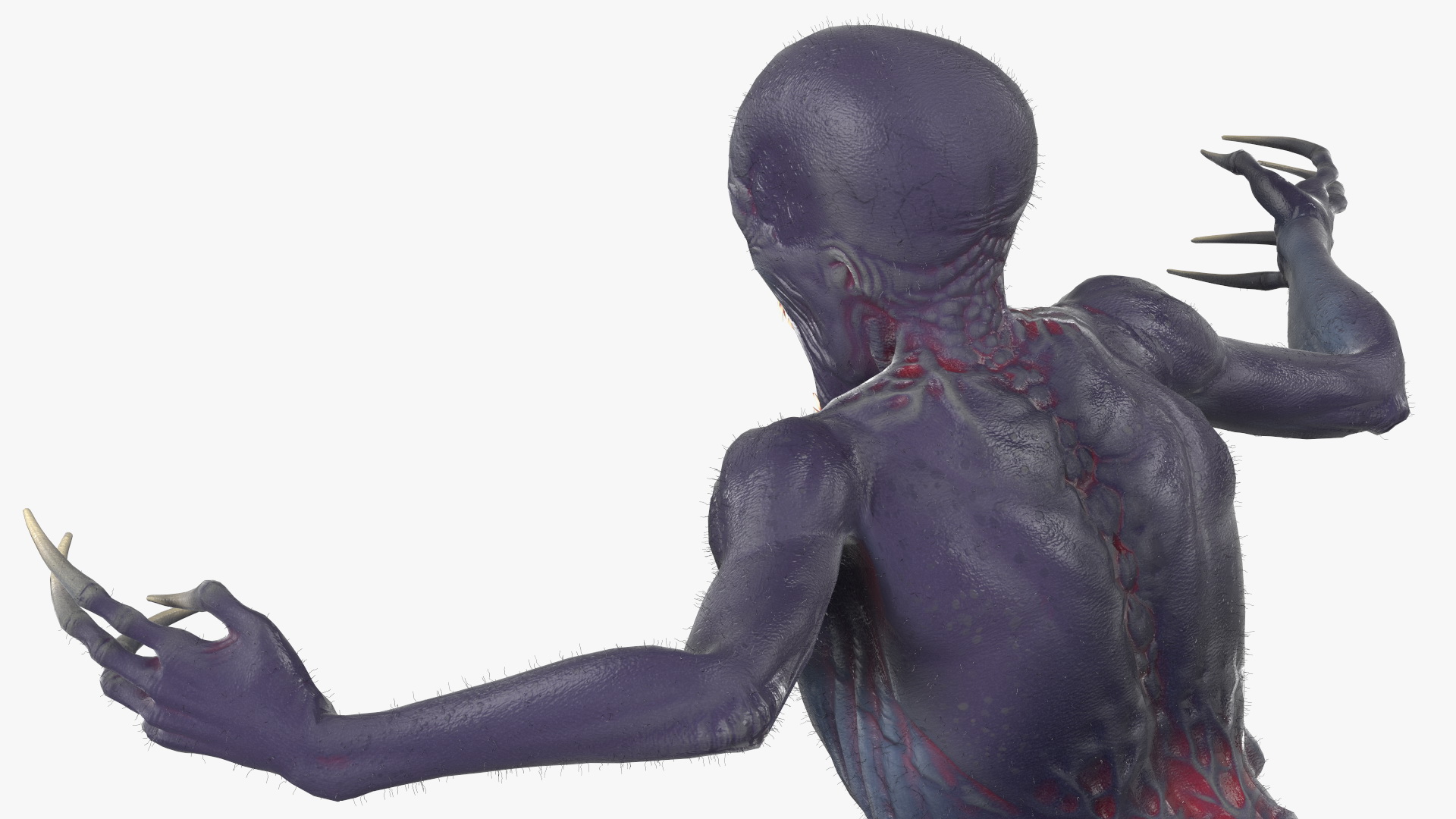 3D Scary Creature Attacking Pose Fur model