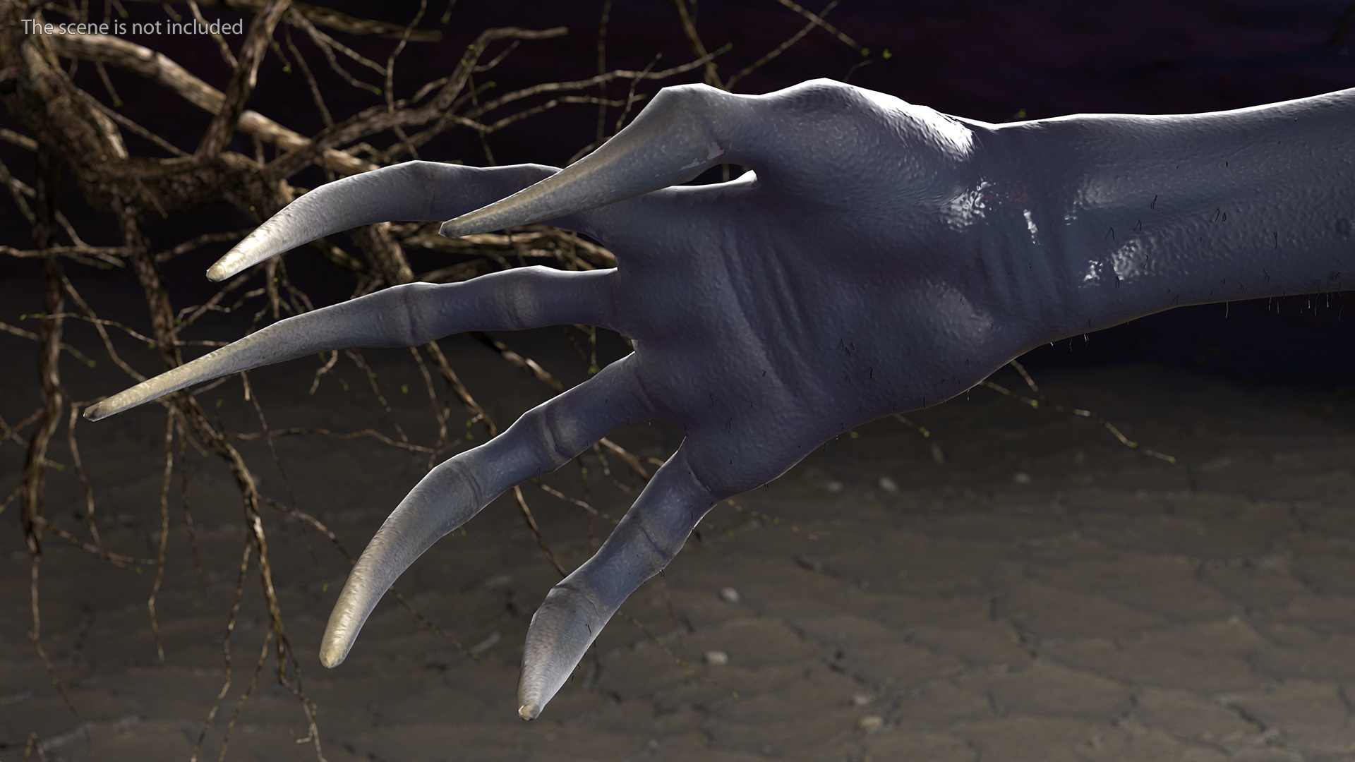 3D Scary Creature Attacking Pose Fur model