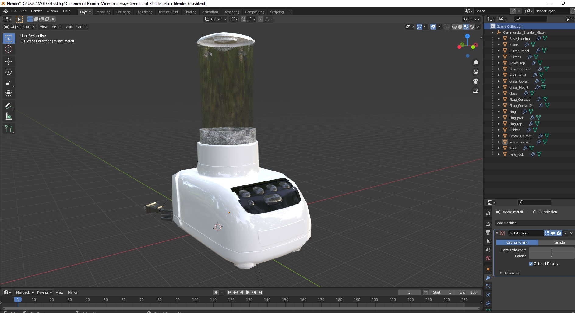 Commercial Blender Mixer 3D model