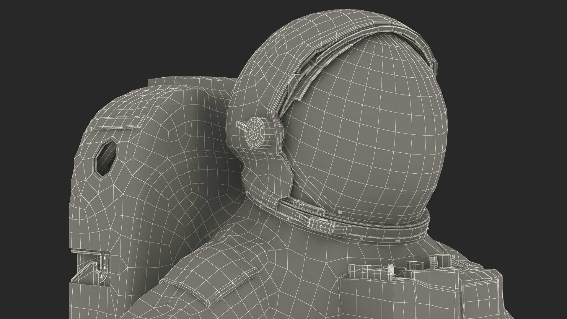 3D Astronaut Wearing Extravehicular Mobility Unit with Helmet model