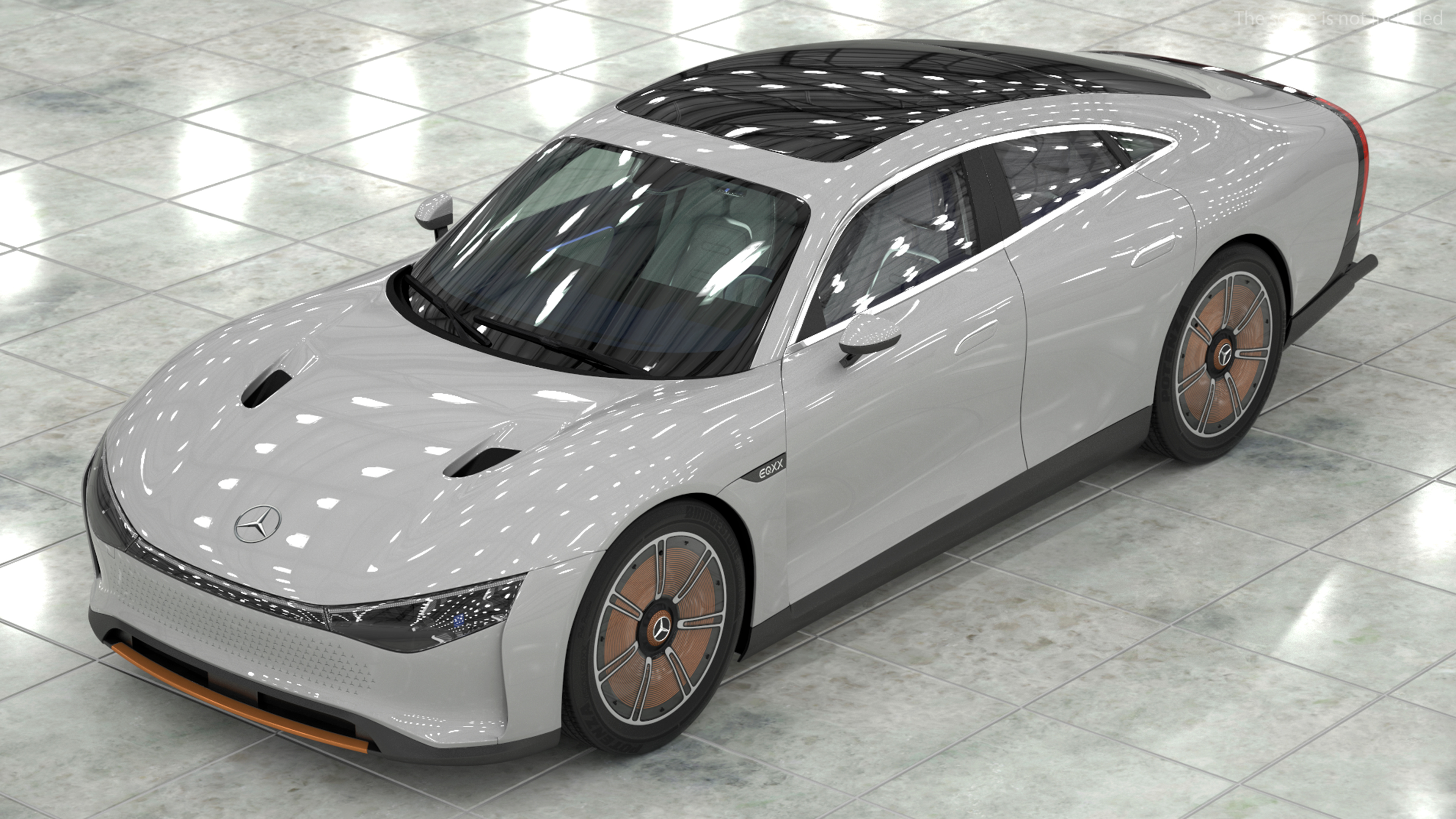 3D Electric Mercedes Benz VISION EQXX Lights On Rigged