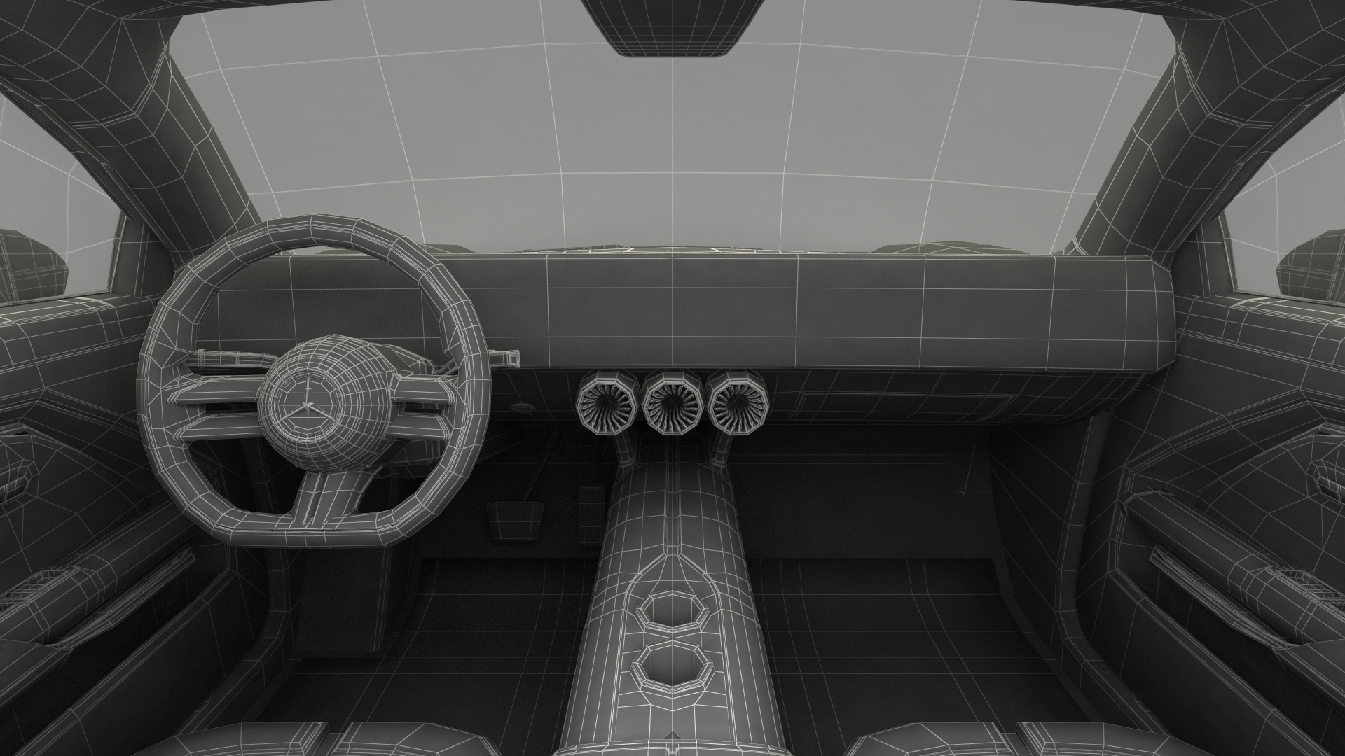 3D Electric Mercedes Benz VISION EQXX Lights On Rigged