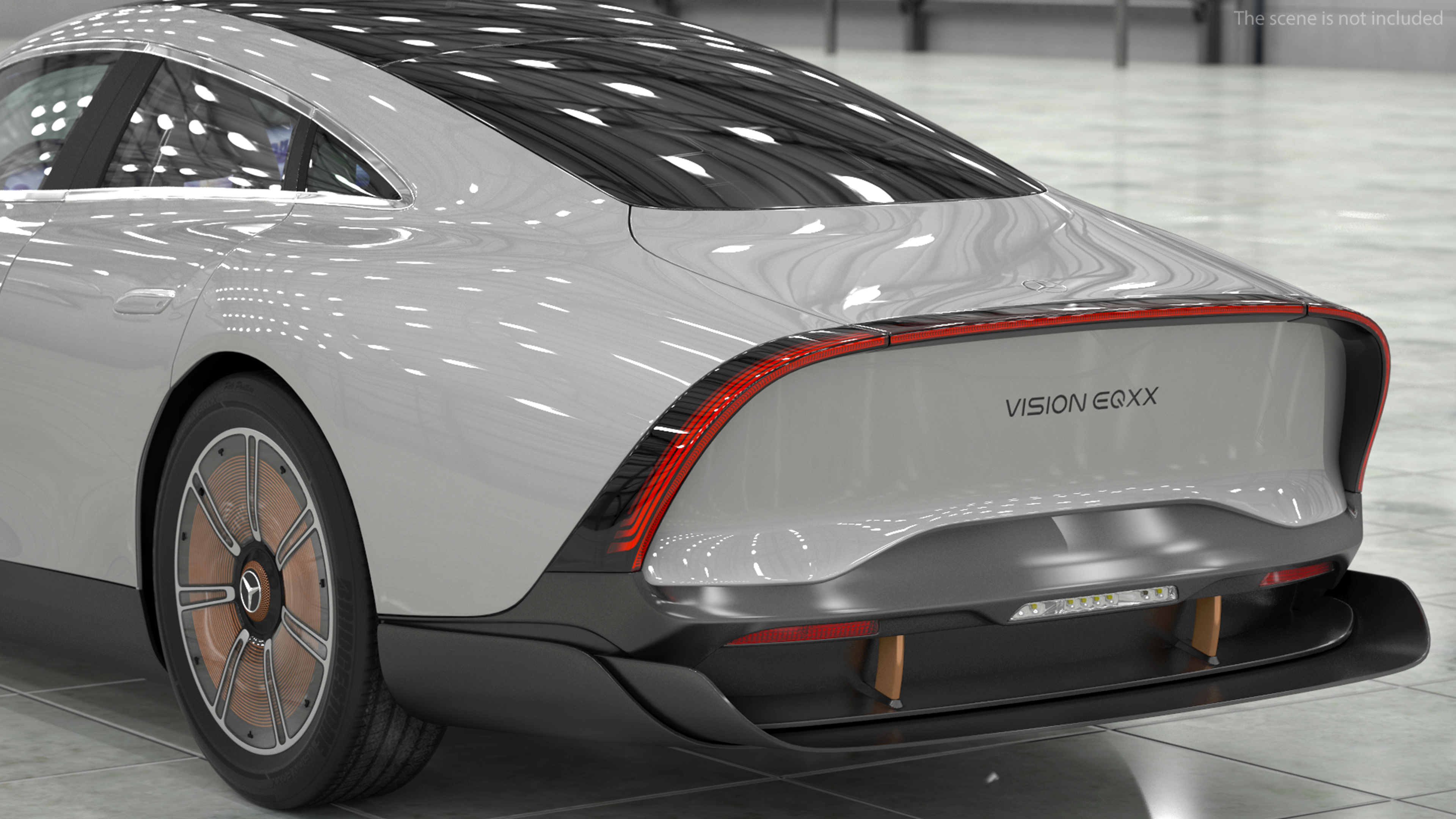 3D Electric Mercedes Benz VISION EQXX Lights On Rigged