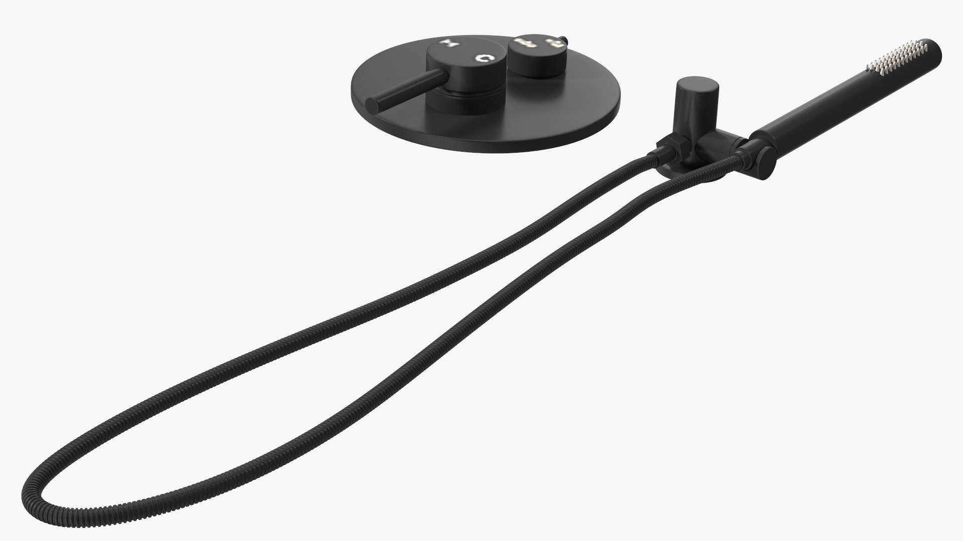 Shower System with Rainfall Head and Handheld Combo Black 3D