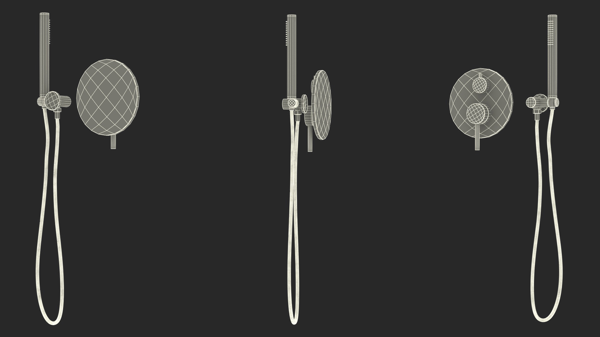 Shower System with Rainfall Head and Handheld Combo Black 3D