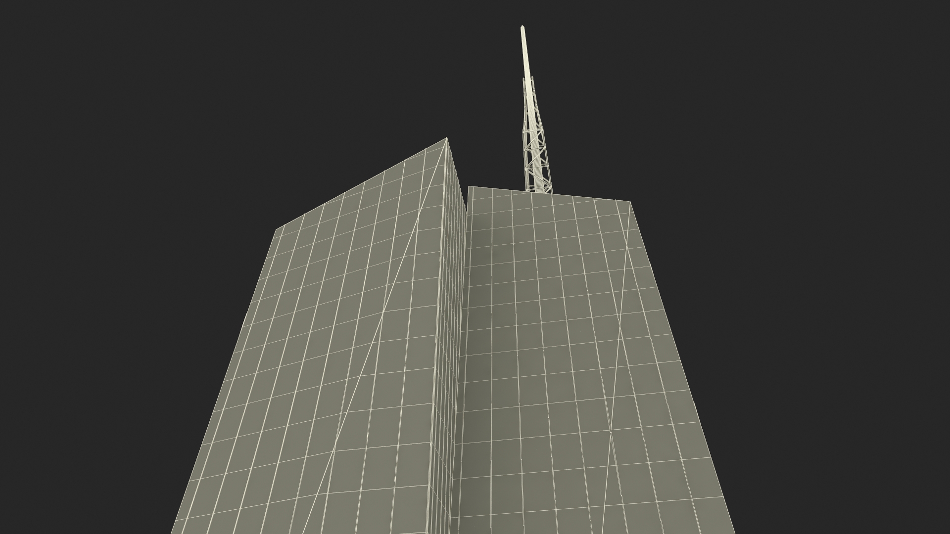 Bank of America Tower Night Lights On 3D