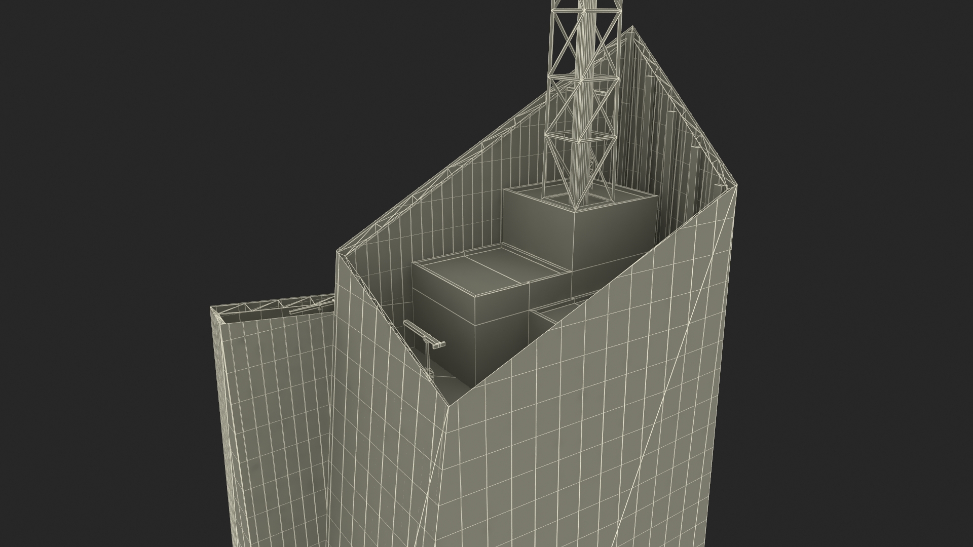 Bank of America Tower Night Lights On 3D