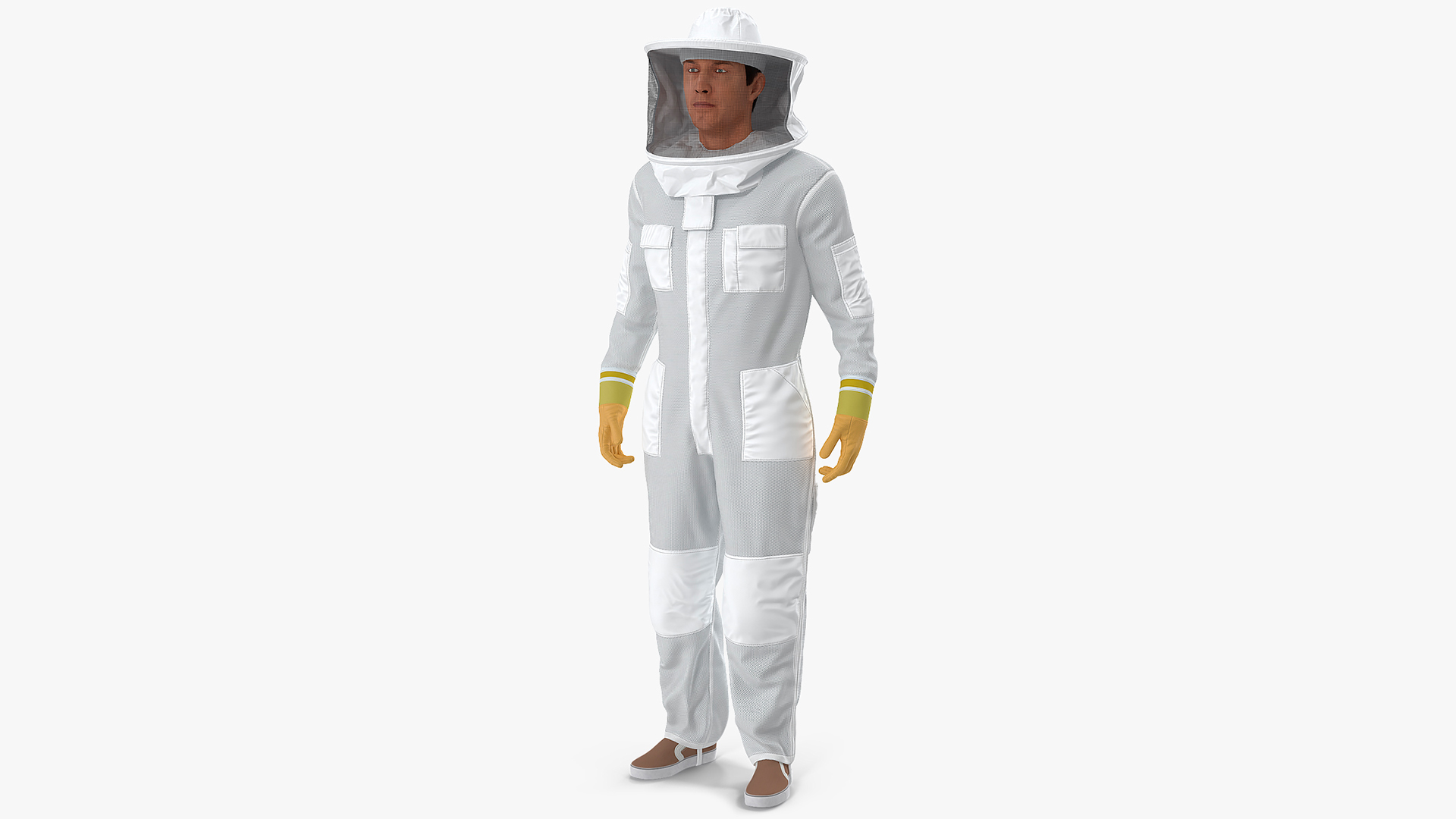 Male Beekeeper wearing Full Suit 3D