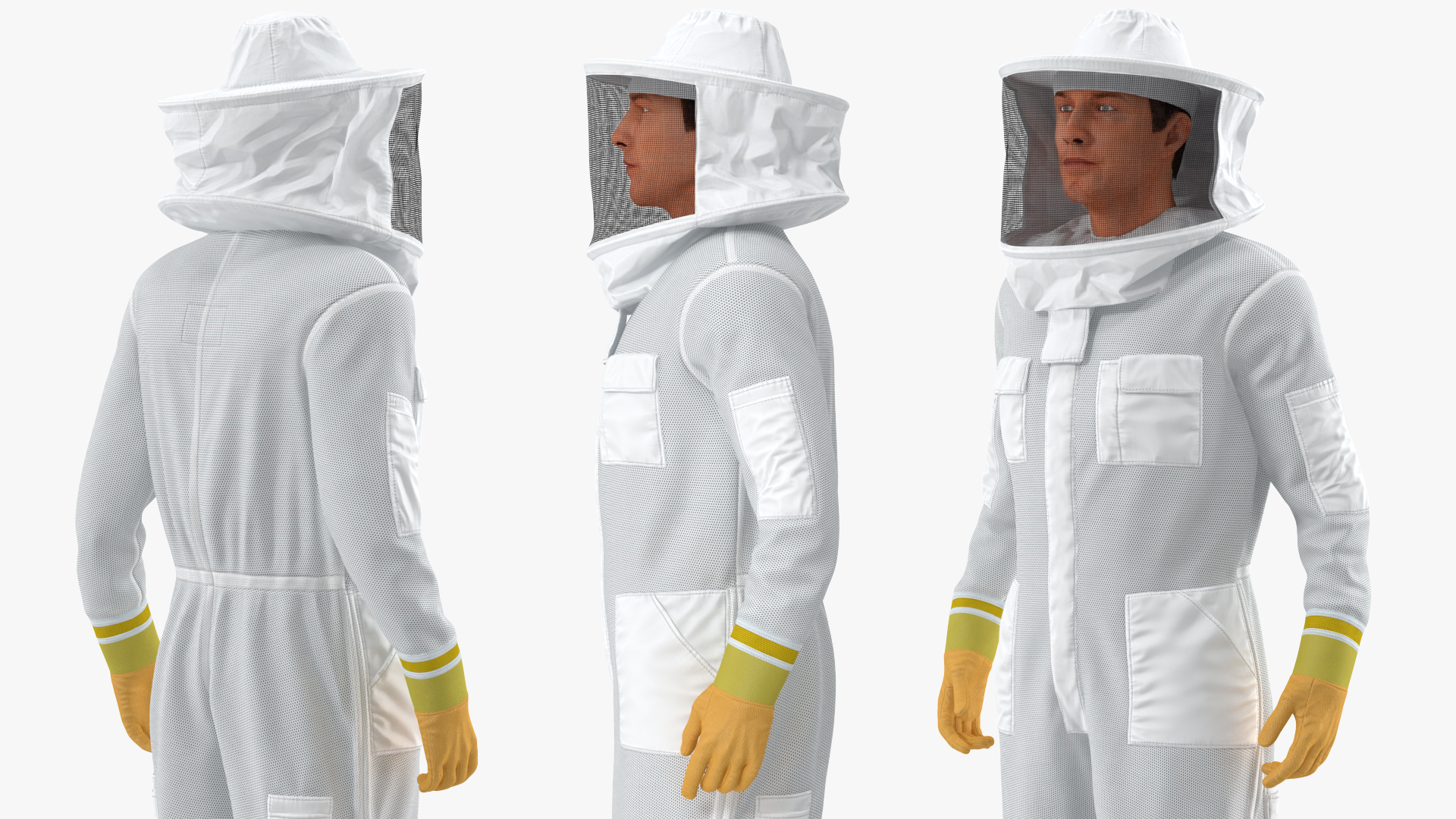 Male Beekeeper wearing Full Suit 3D