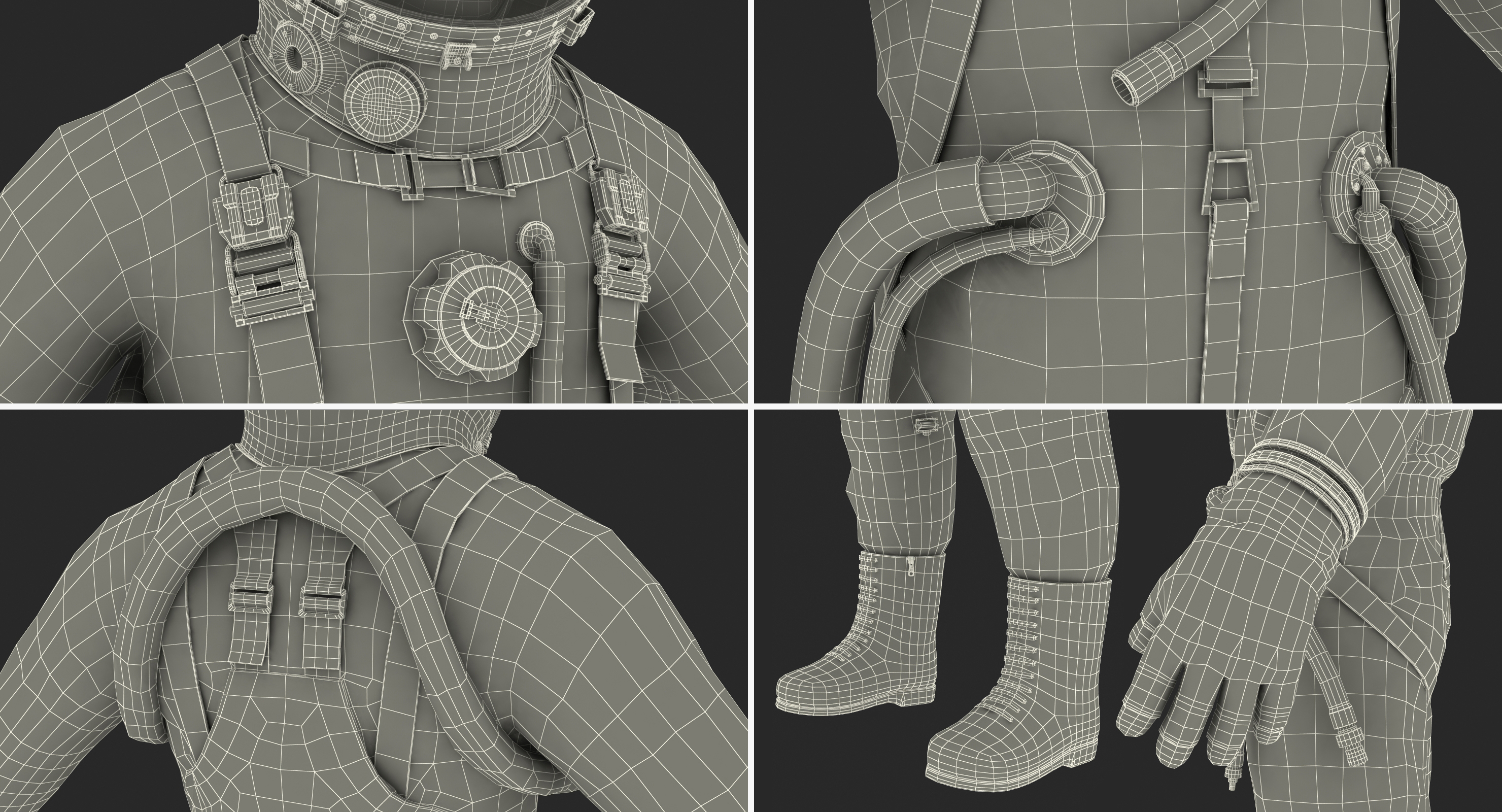 Space Suit Strizh with SK 1 Helmet 3D model