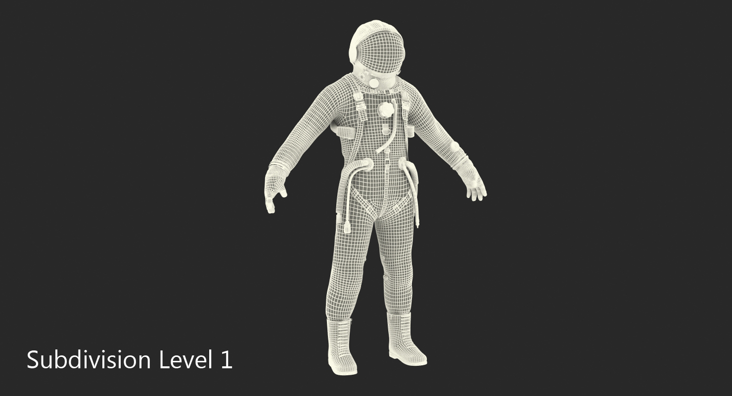 Space Suit Strizh with SK 1 Helmet 3D model