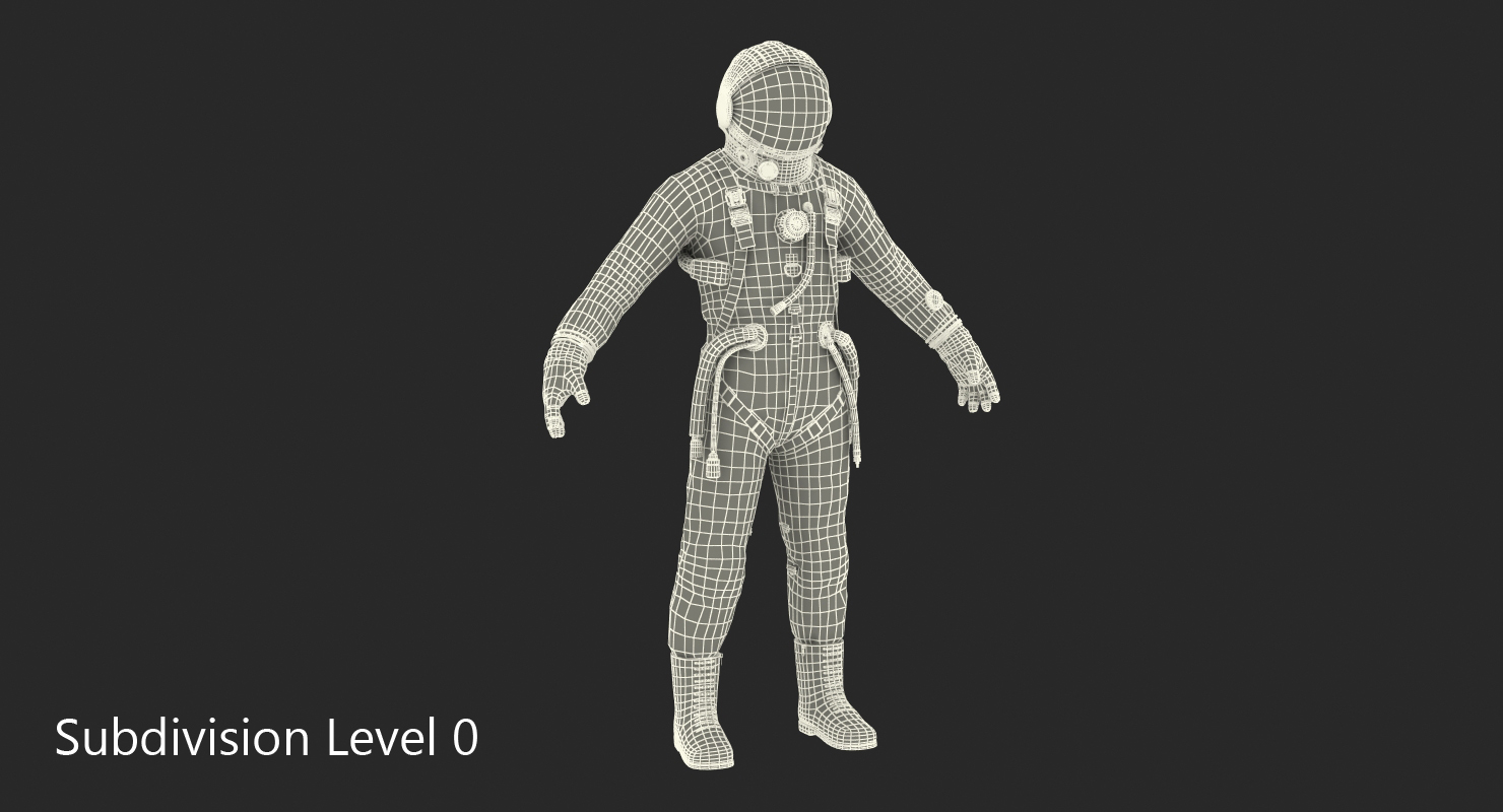 Space Suit Strizh with SK 1 Helmet 3D model