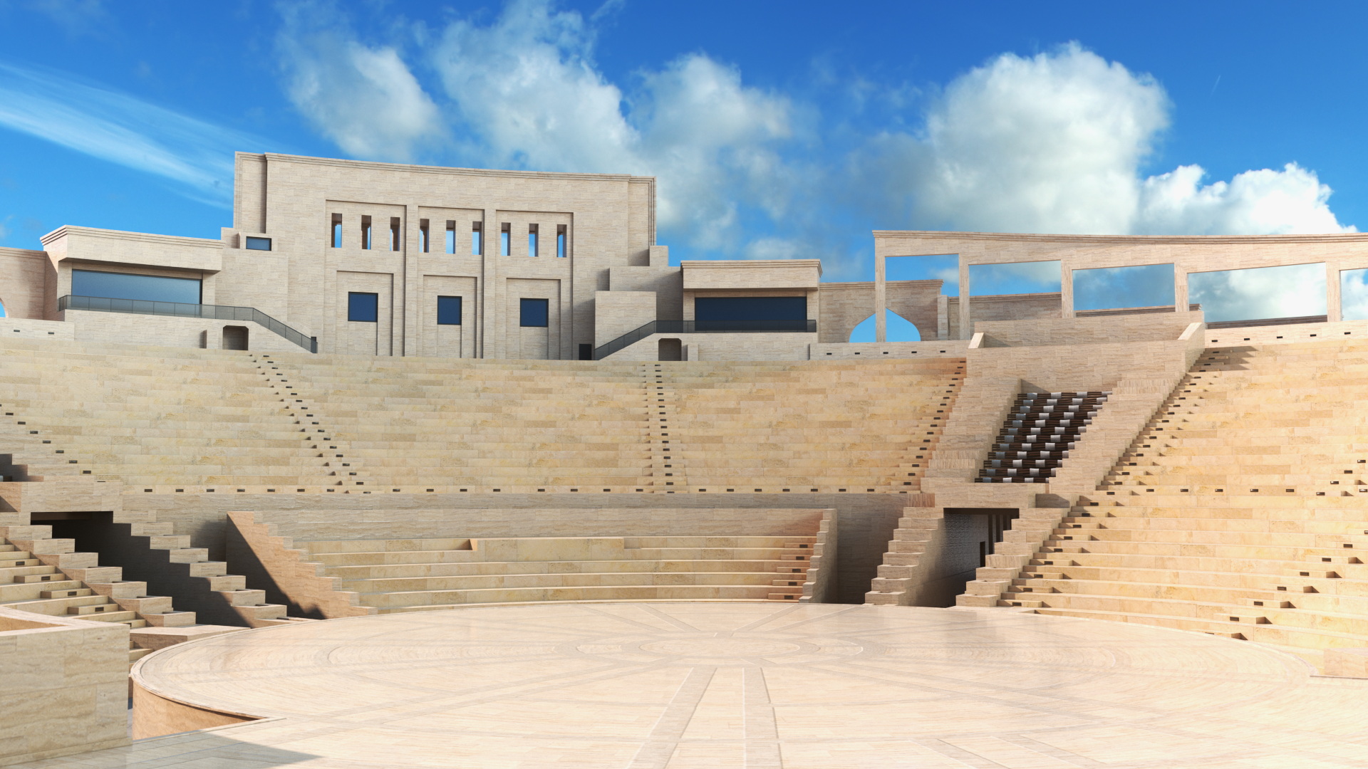 Katara Amphitheater Structure 3D model