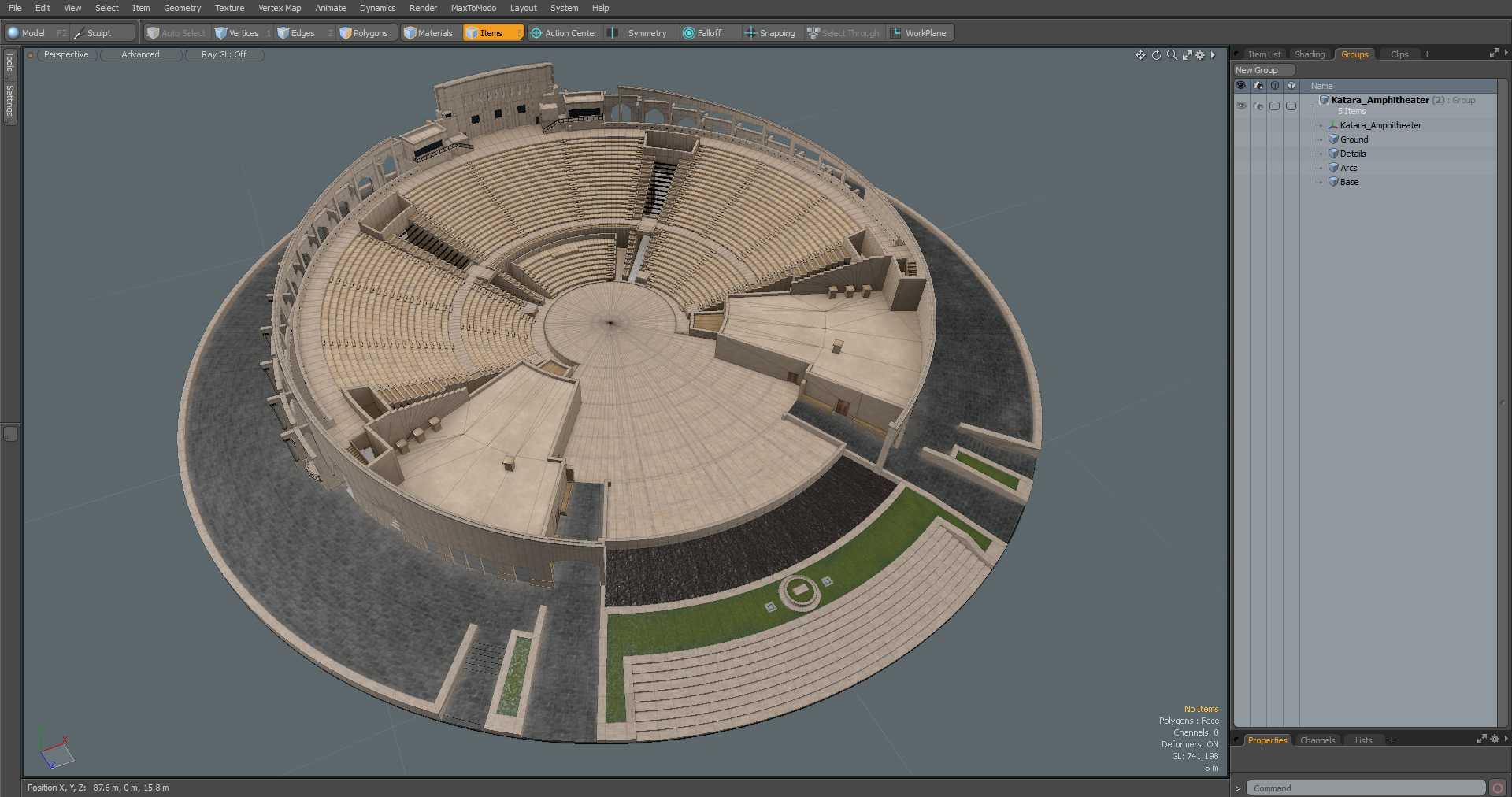 Katara Amphitheater Structure 3D model
