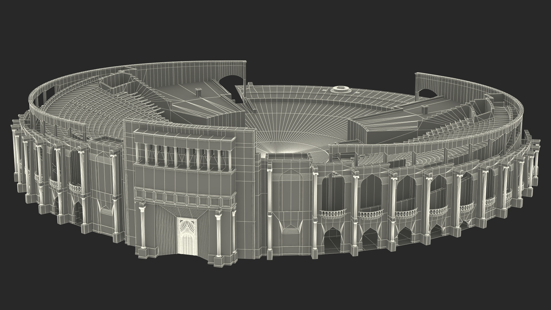 Katara Amphitheater Structure 3D model