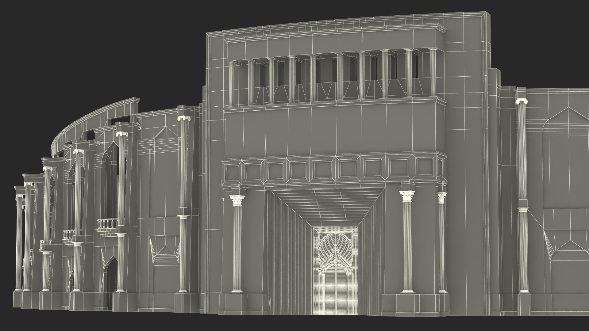 Katara Amphitheater Structure 3D model