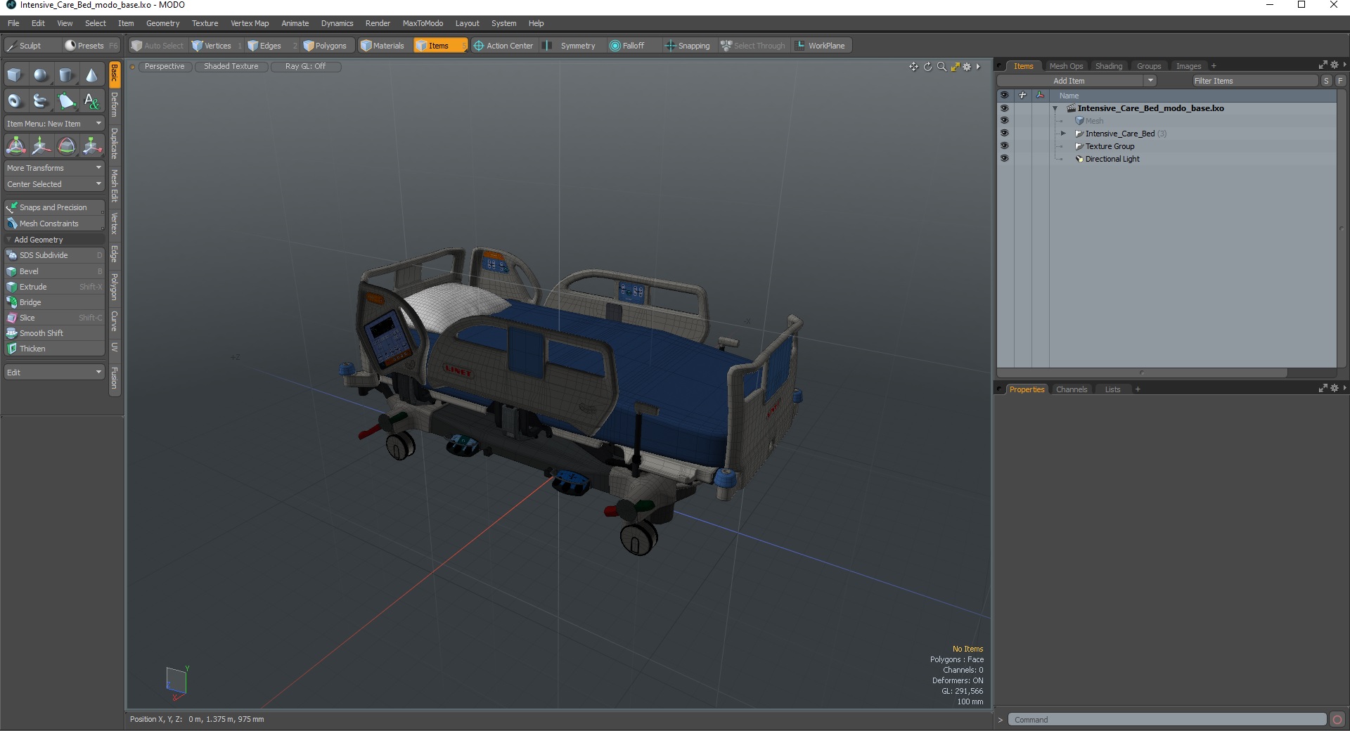 3D Intensive Care Bed model