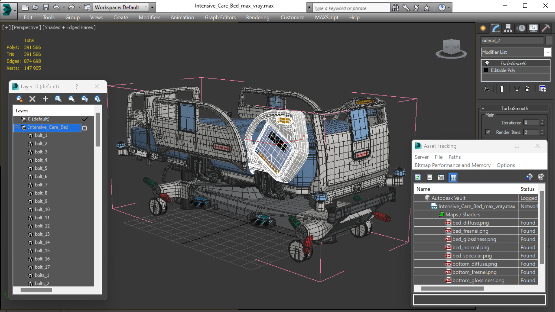 3D Intensive Care Bed model