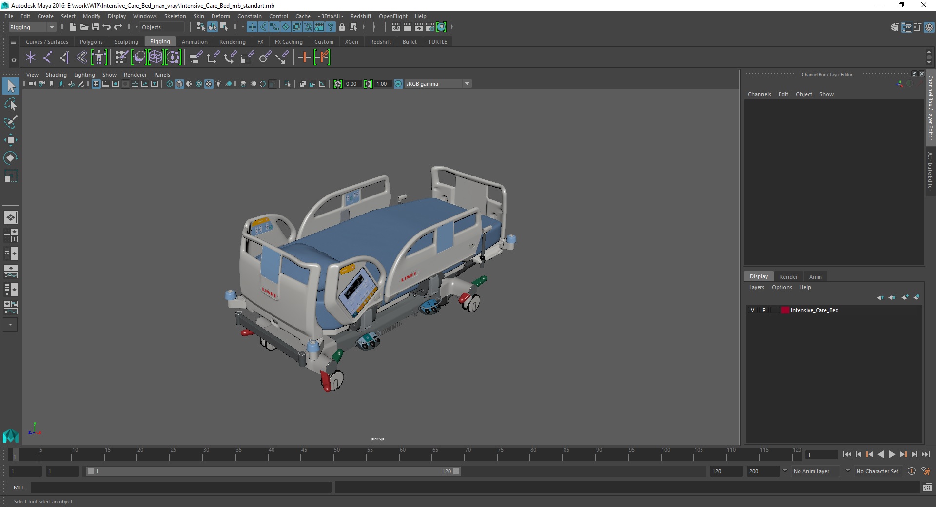 3D Intensive Care Bed model