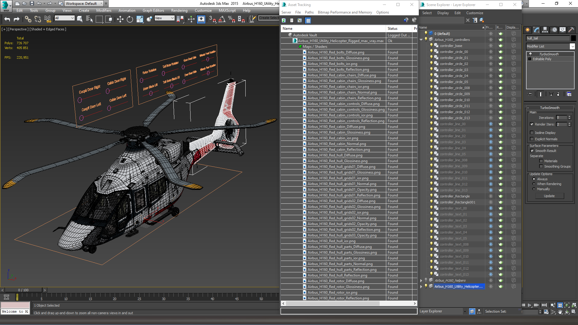 3D Airbus H160 Utility Helicopter Rigged for Maya