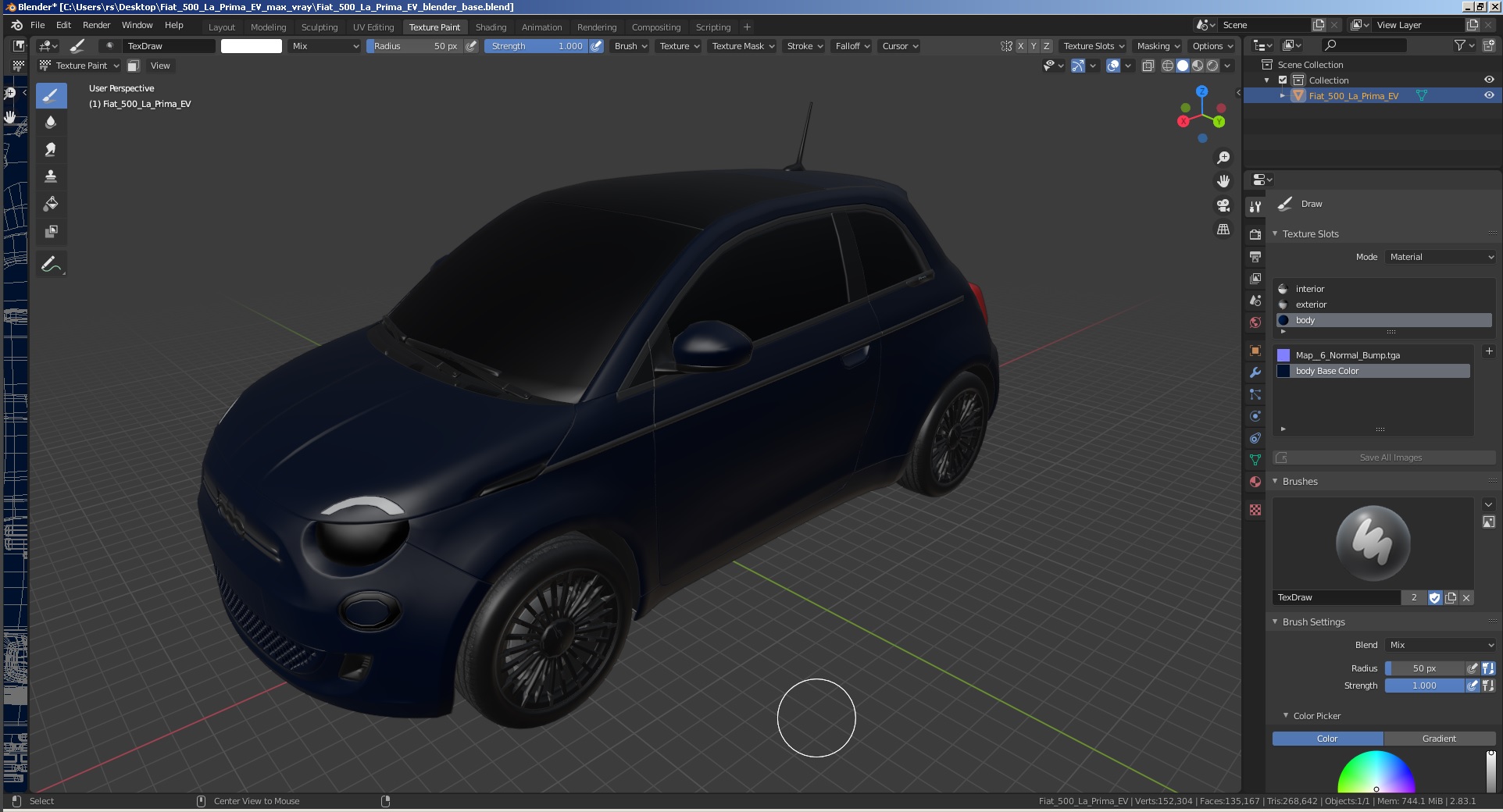 3D model Fiat 500 La Prima EV