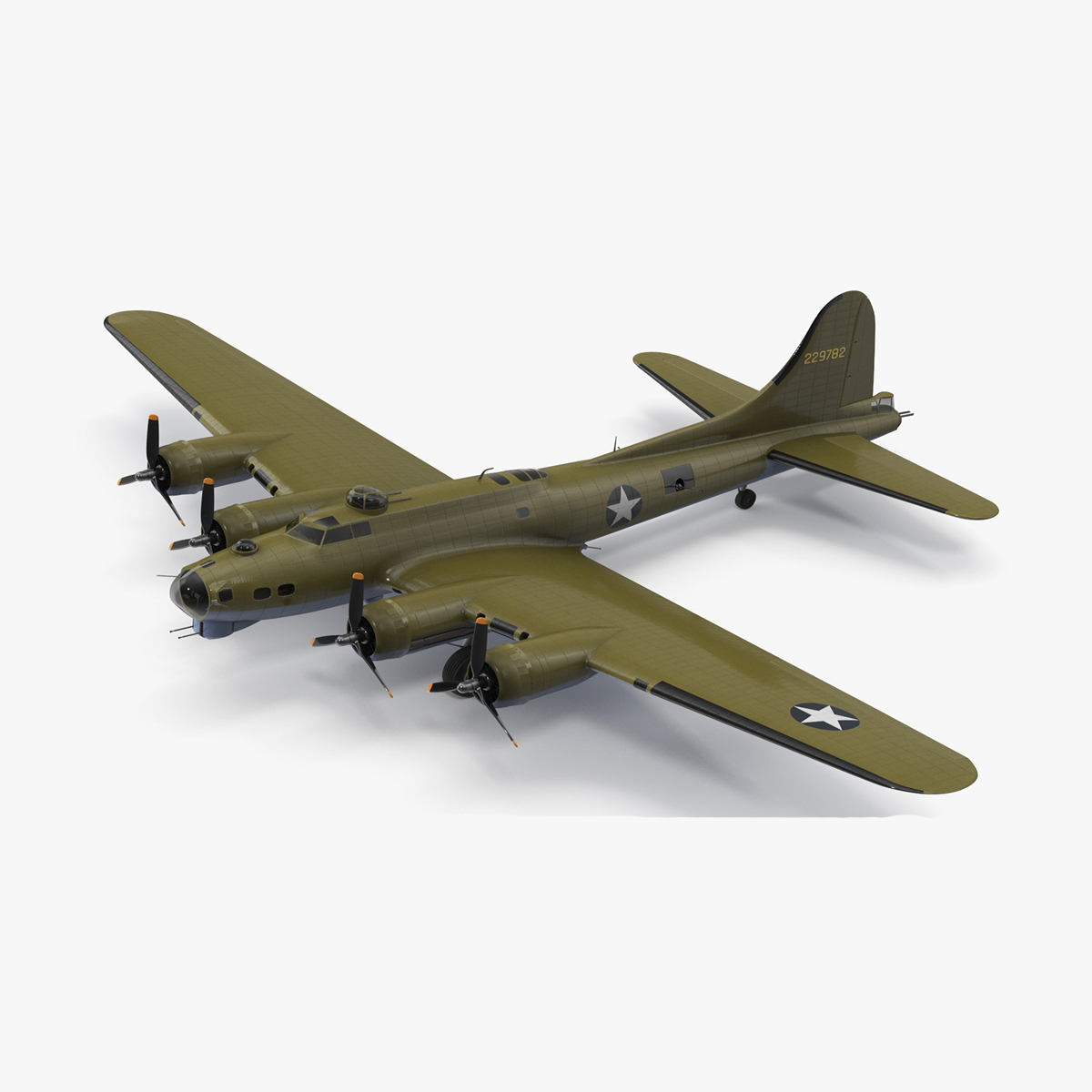 Boeing B-17 Bomber Rigged for Maya 3D model