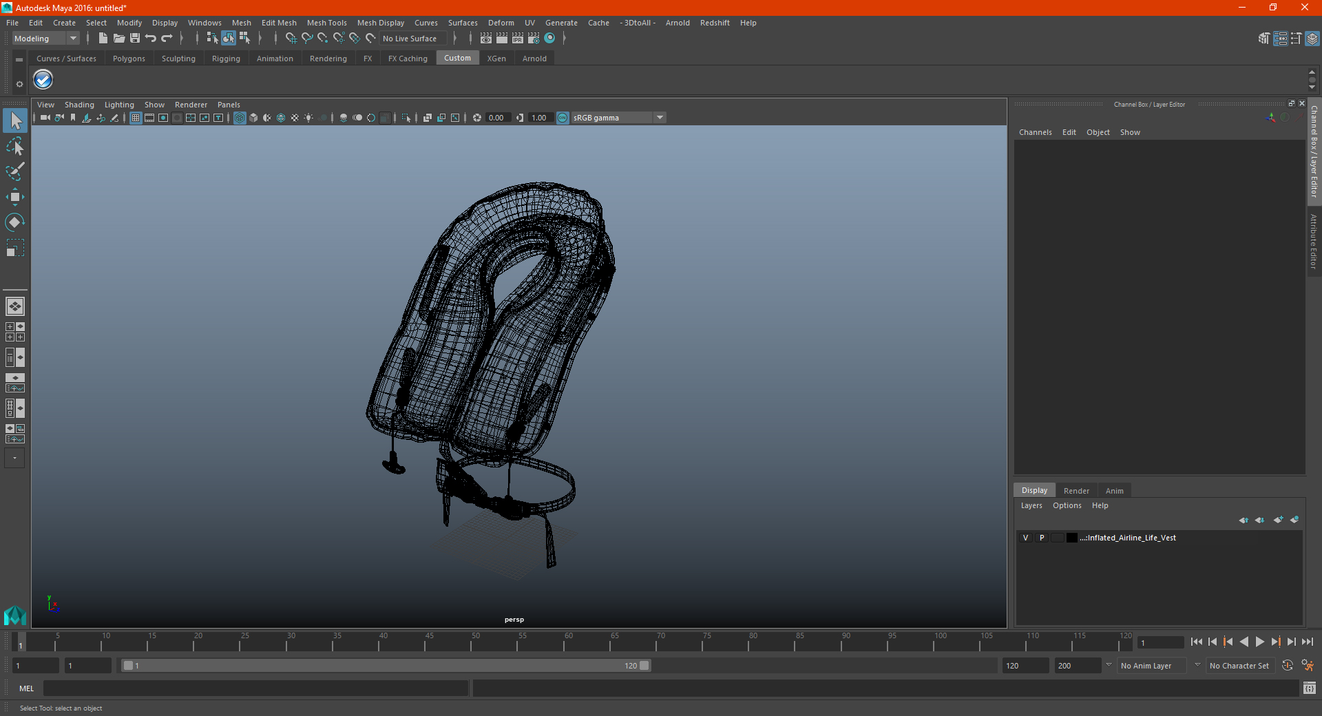 3D Inflated Airline Life Vest