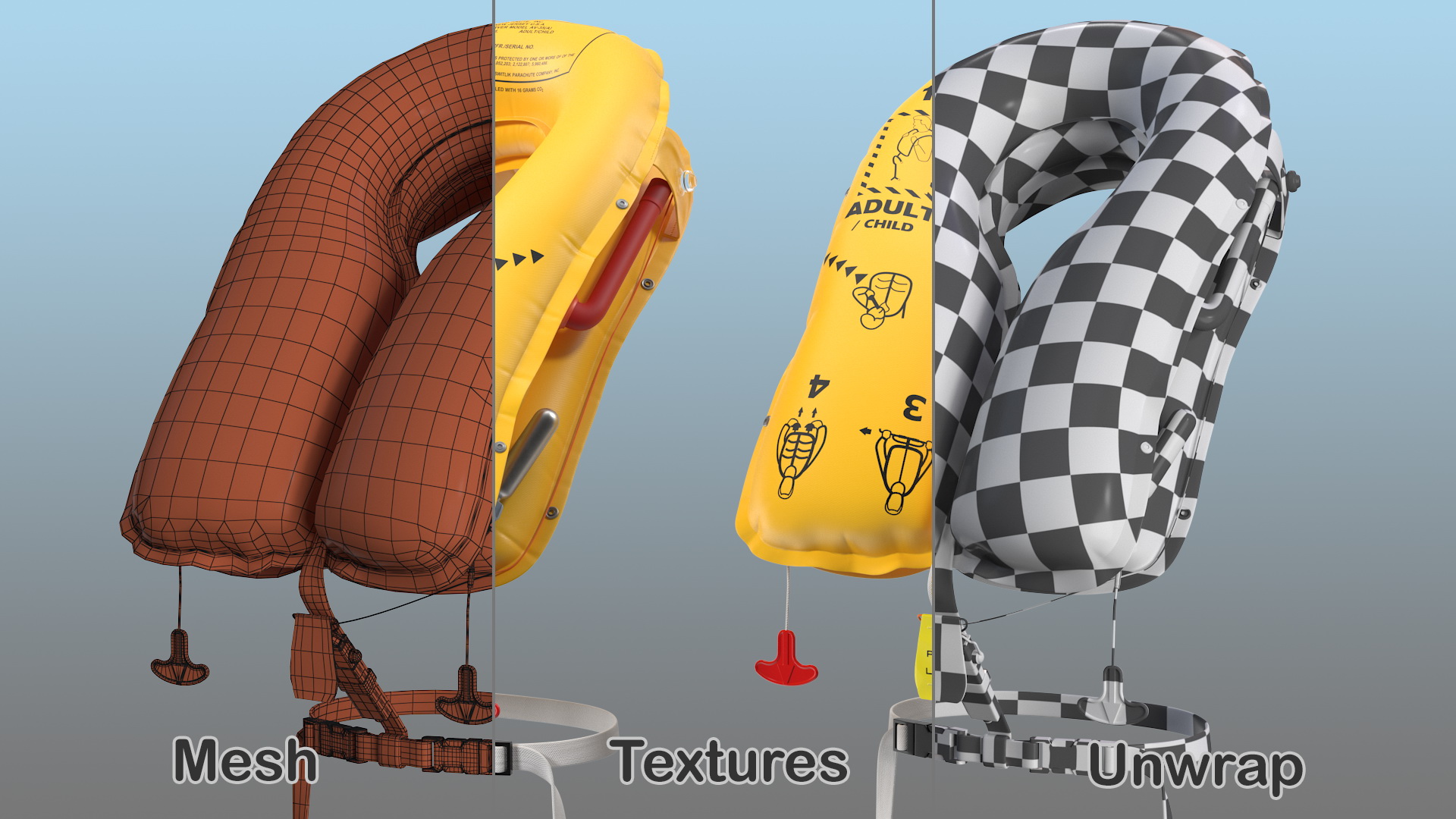 3D Inflated Airline Life Vest