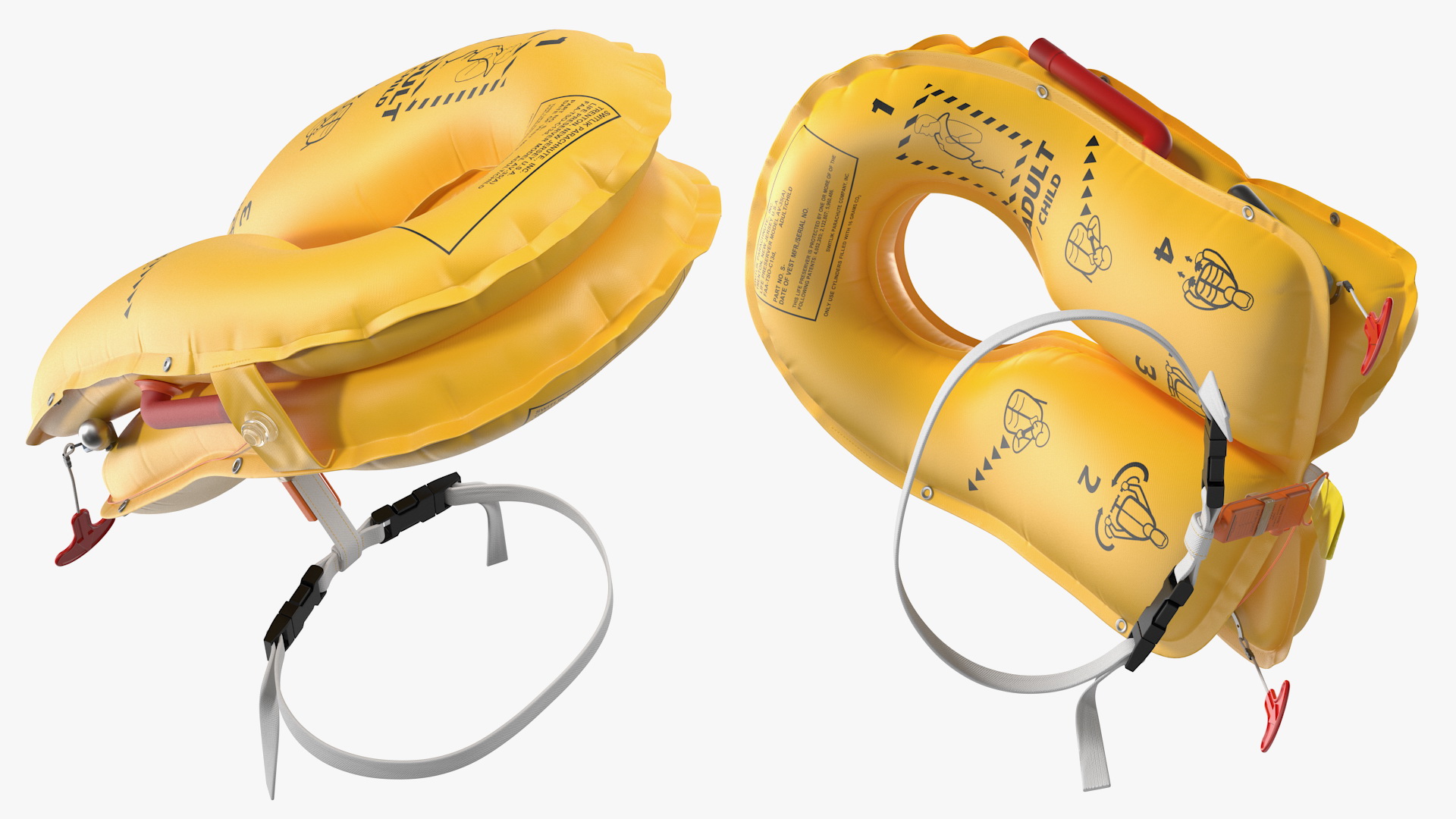 3D Inflated Airline Life Vest