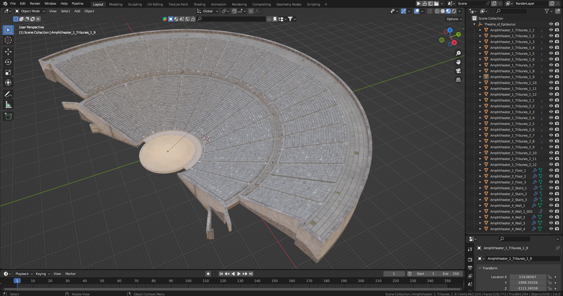 3D model Theatre of Epidaurus