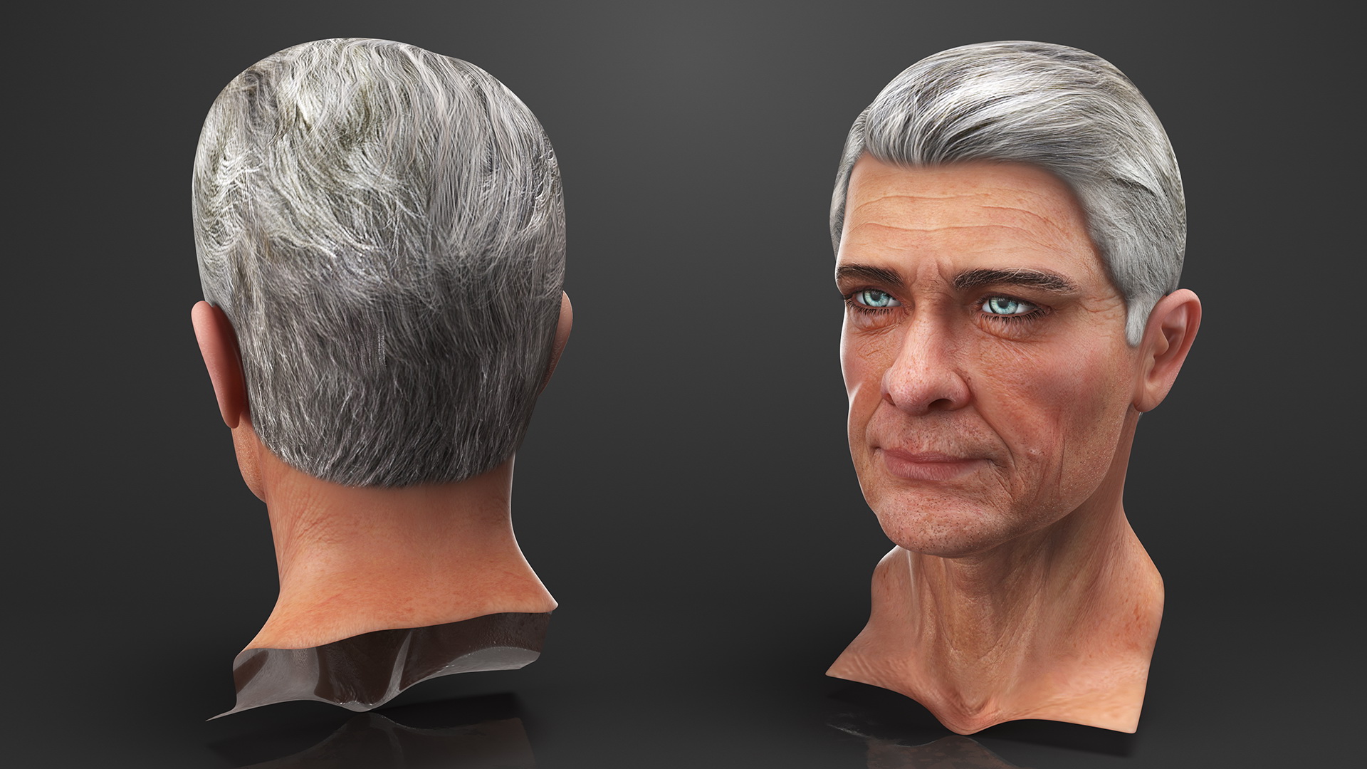 3D Elderly Man Head