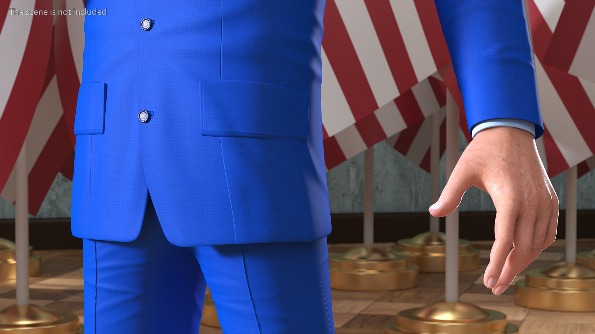 3D Cartoon Joe Biden Pointing Finger Pose model